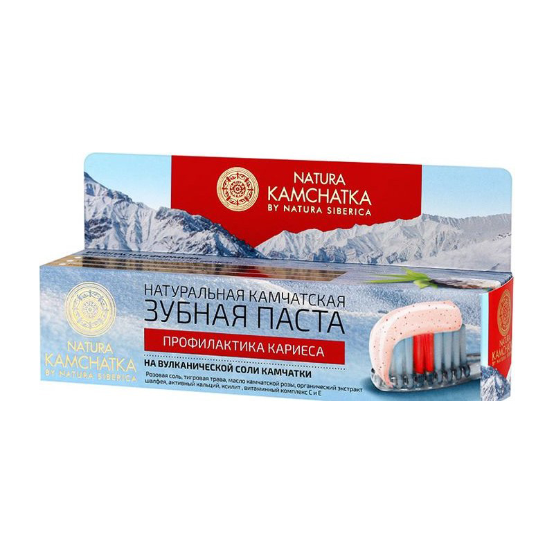 

Зубна паста Natura Kamchatka на вулканічній солі Kамчатка, для профілактики карієсу, 100 мл
