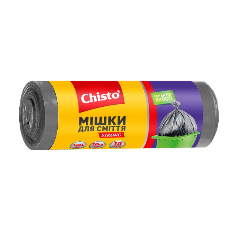 

Мішки для сміття Chisto Strong 120 л, 10 шт
