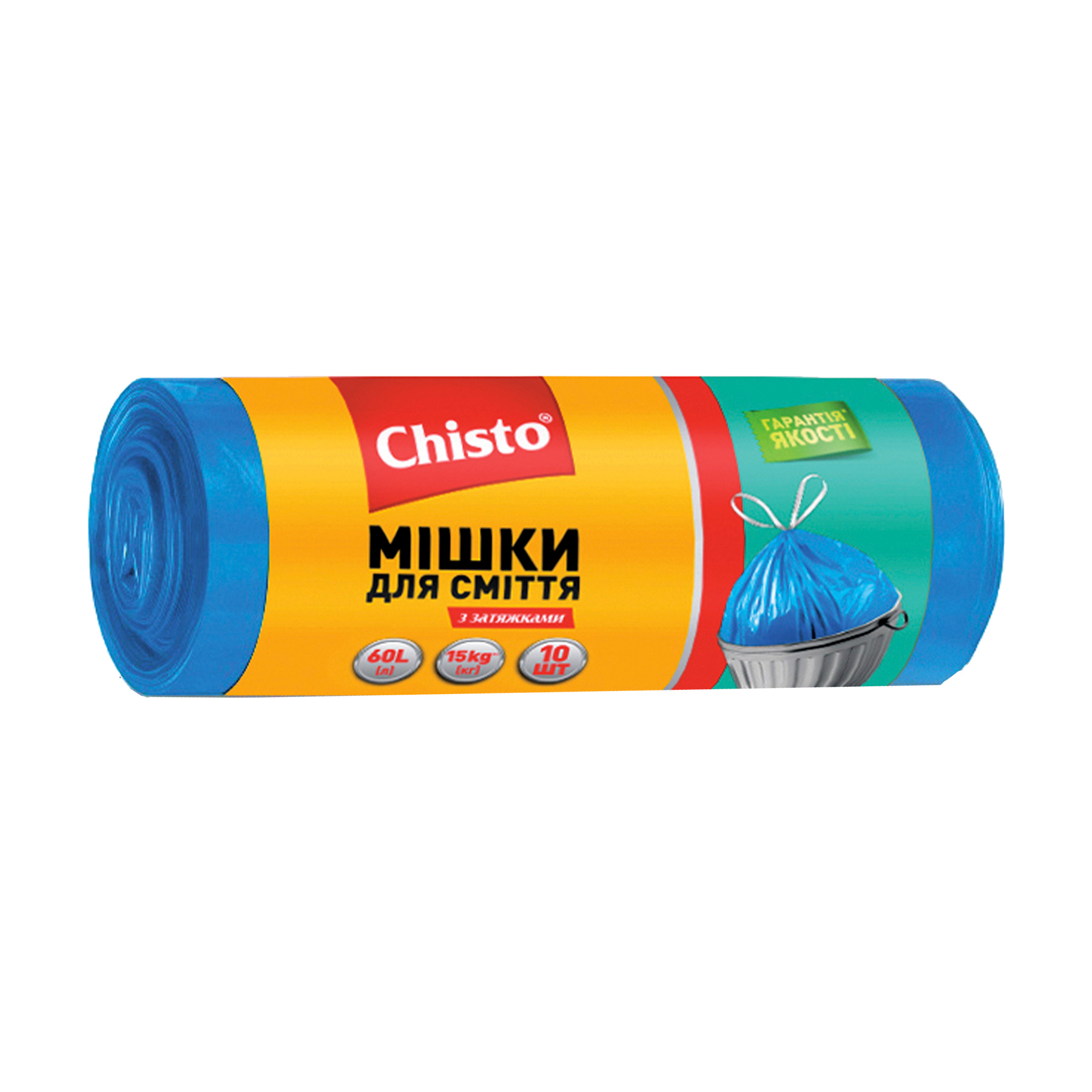 

Мішки для сміття з затяжками Chisto 60 л, 10 шт