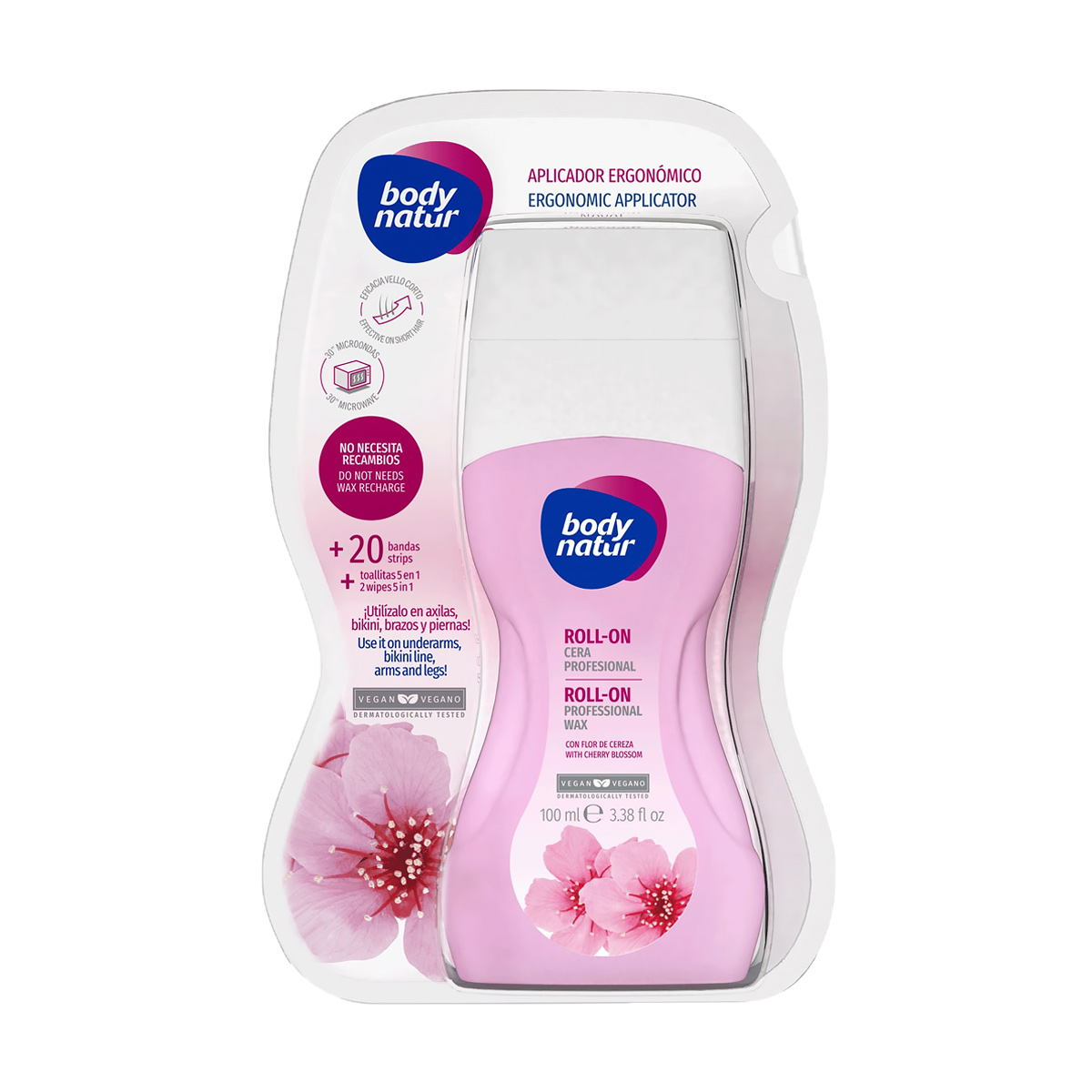 

Професійний віск для депіляції тіла Body Natur Warm Wax Roll-on, 100 мл + 2 серветки