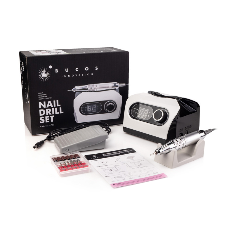 

Фрезер BUCOS Nail Drill ZS-717 35000 обертів, Білий, 65 Вт
