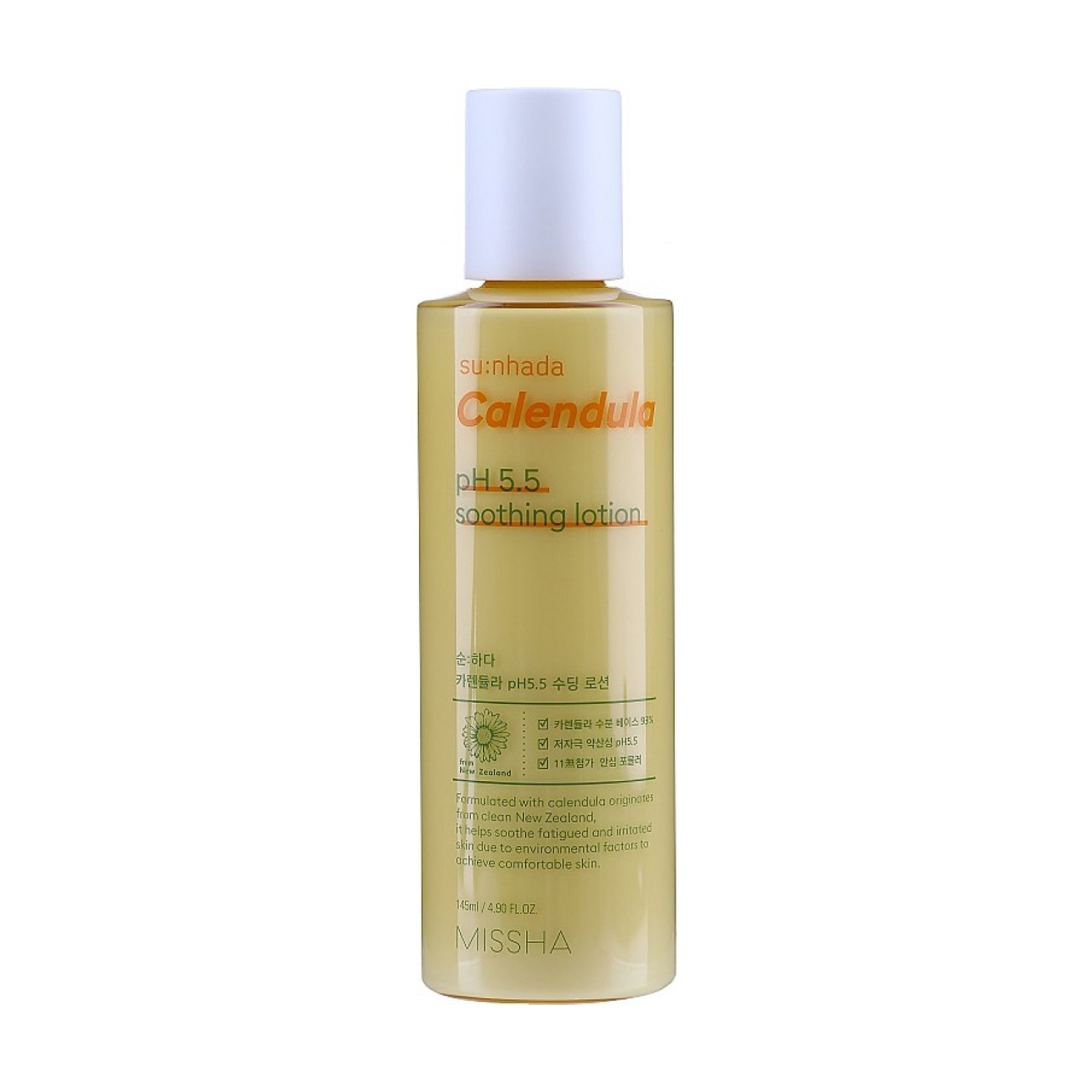 

Заспокійливий лосьйон Missha Su:Nhada Calendula pH 5.5 Soothing Lotion для чутливої шкіри обличчя, 145 мл