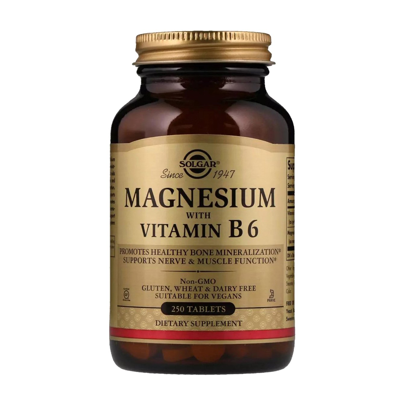 

Магній та вітамін Б6 Solgar Magnesium With Vitamin B6, 250 таблеток
