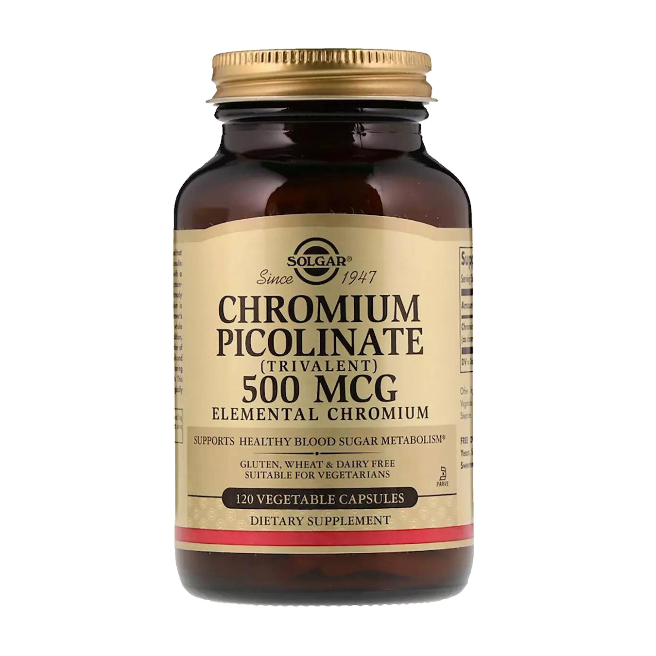 

Піколінат хрому Solgar Chromium Picolinate 500 мкг, 120 капсул