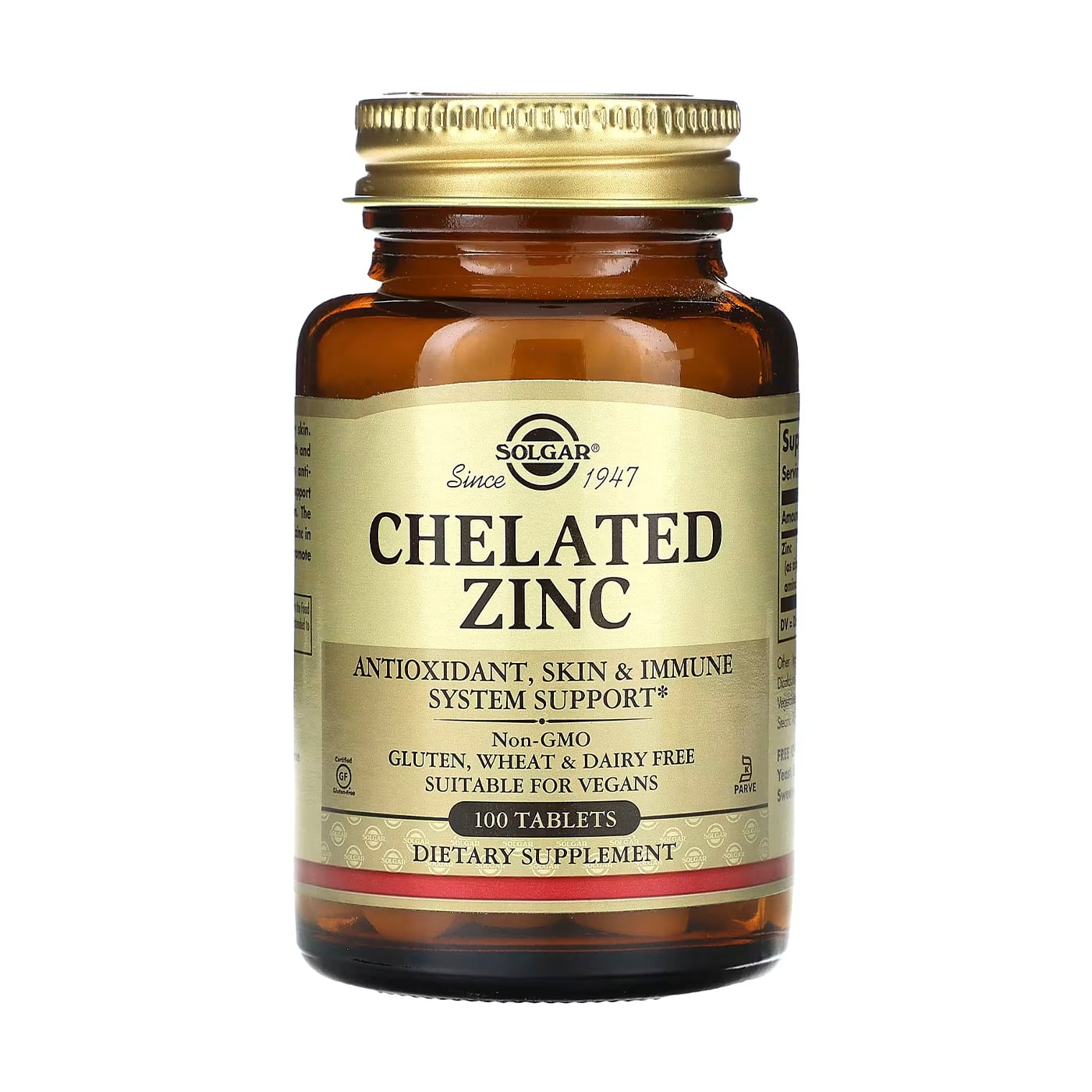 

Цинк хелатний Solgar Chelated Zinc 22 мг, 100 таблеток