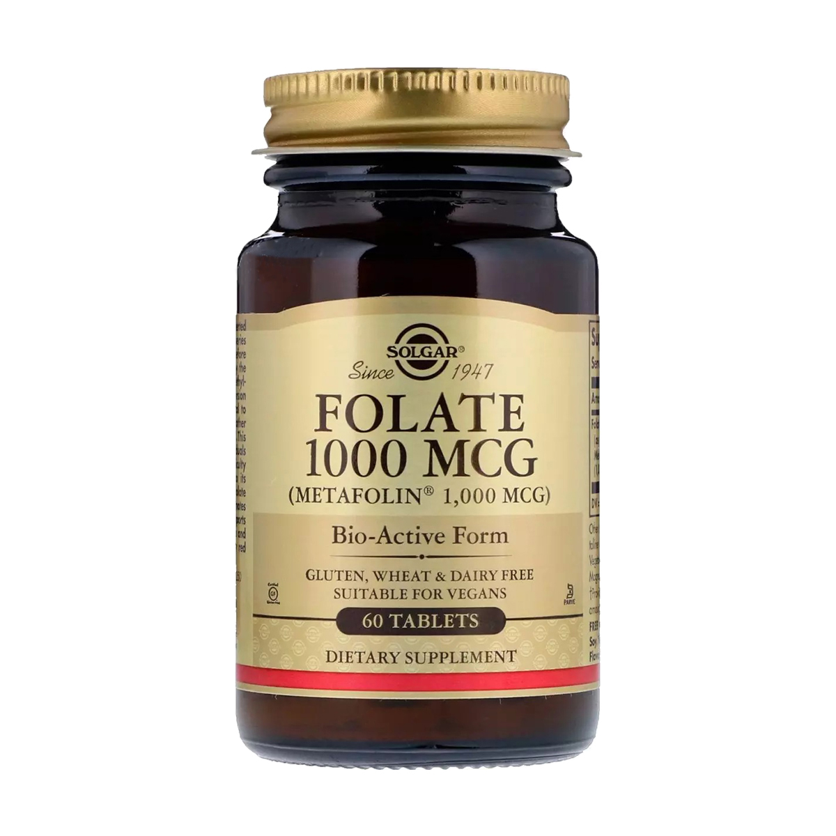 

Фолієва кислота Метафолін Solgar Folate 1000 мкг Metafolin 1000 мкг, 60 таблеток