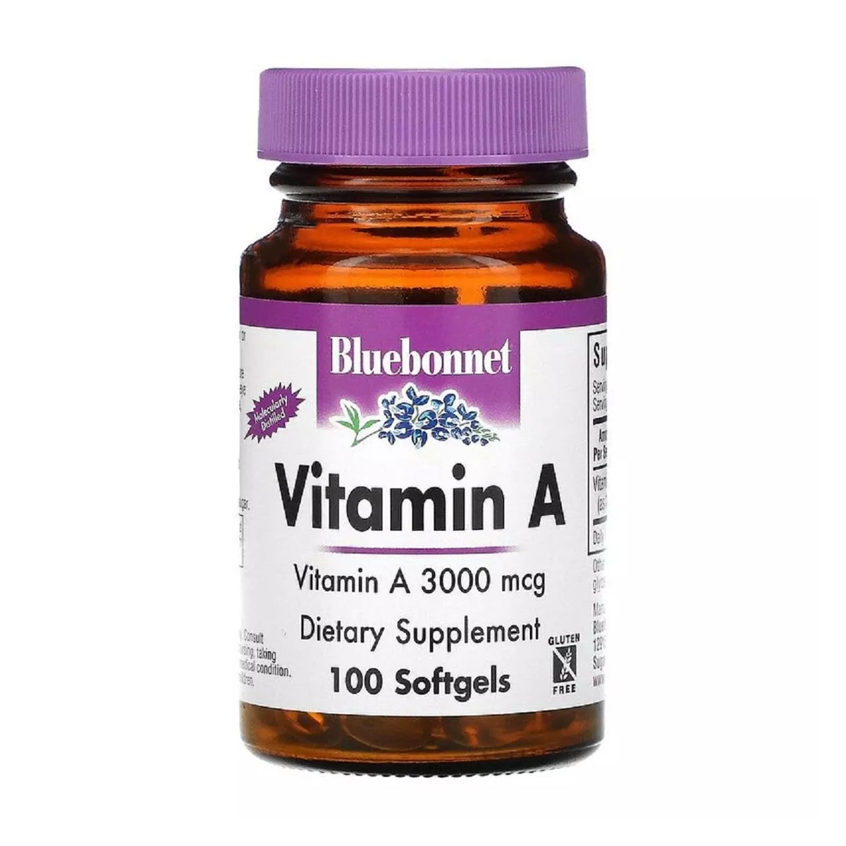 

Вітамін А Bluebonnet Nutrition Vitamin А 3000 мкг, 100 капсул