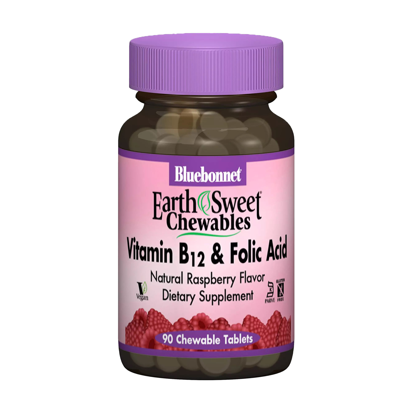 

Вітамін В12 + фолієва кислота Bluebonnet Nutrition Earth Sweet Chewables Vitamin B12 & Folic Acid, 90 жувальних таблеток