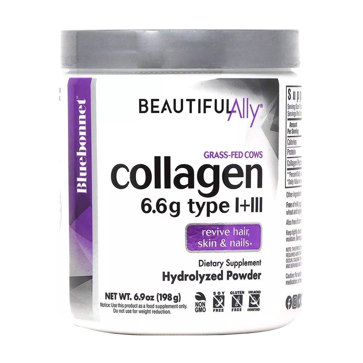 

Колаген 1 та 3 типу Bluebonnet Nutrition Beautiful Ally Collagen Type I + III в порошку, 198 г