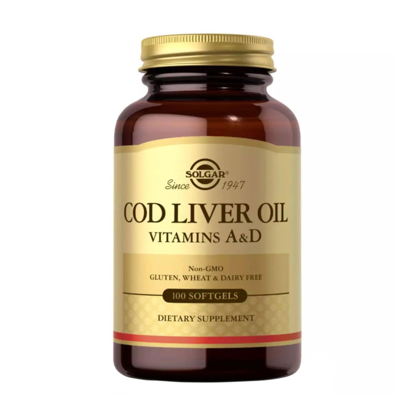 

Олія печінки тріски з вітамінами A і D Solgar Cod Liver Oil Vitamins A & D, 100 капсул