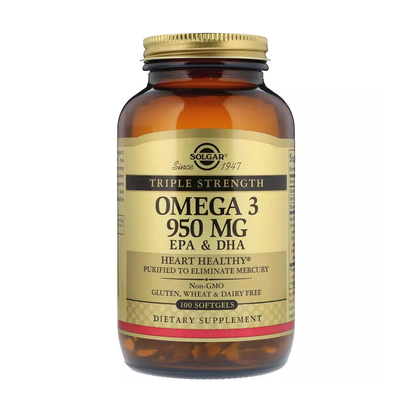 Омега-3 Solgar Omega-3 EPA, DHA Потрійна сила, 950 мг, 100 капсул