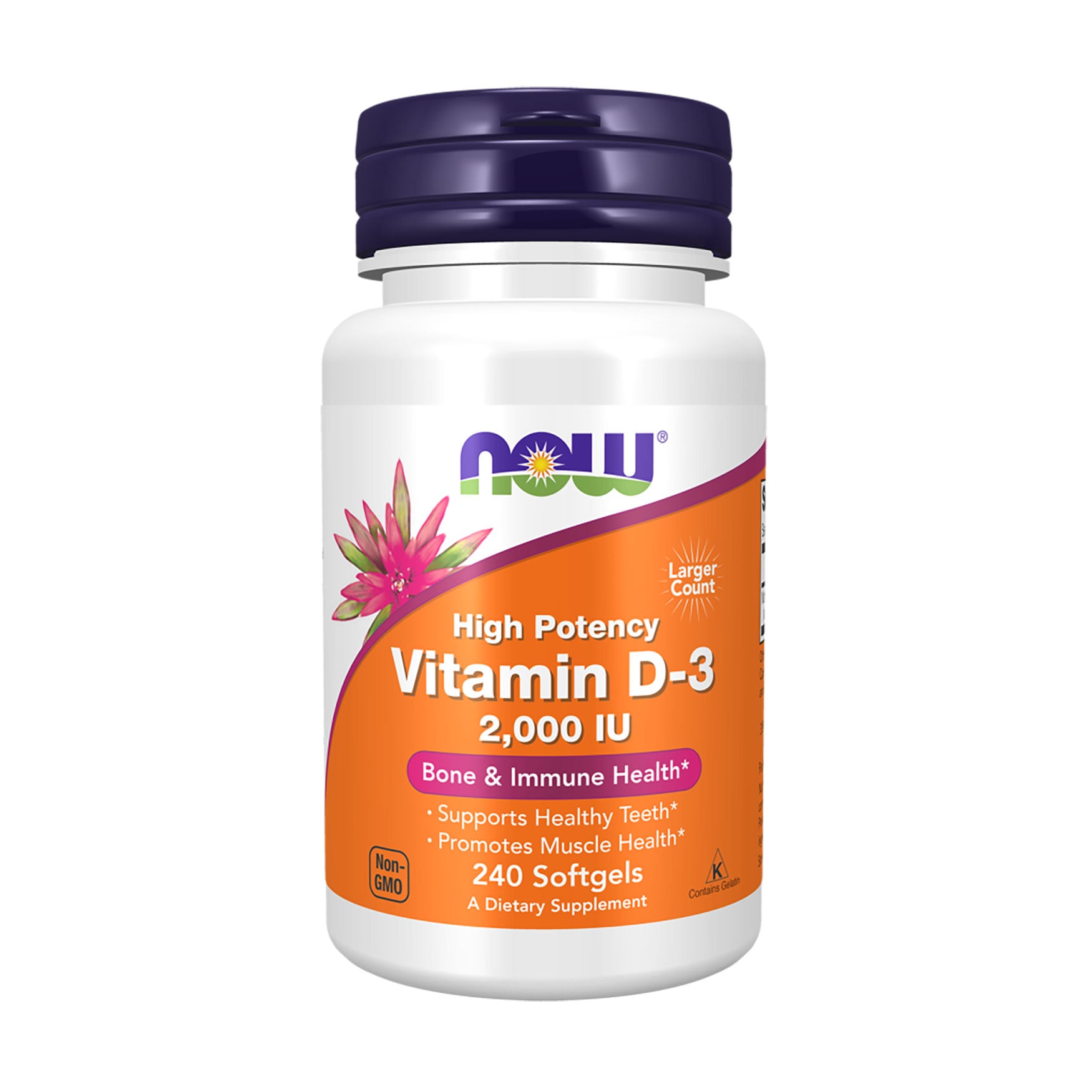 

Вітамін Д3 Now Foods Vitamin D3 2000 МО, 240 капсул