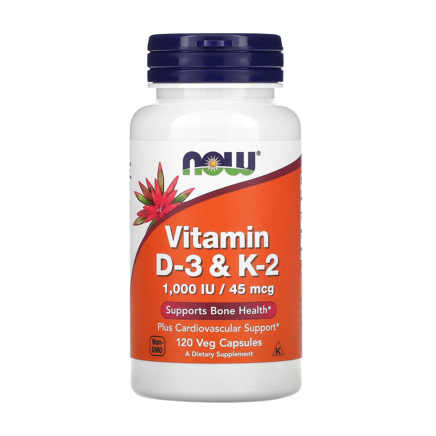 

Вітамін Д3 та K2 NOW Foods Vitamin D3 & K-2 1000 МО/45 мкг 120, капсул