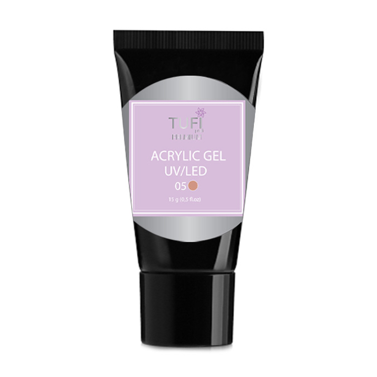 

Акрил-гель для нігтів Tufi Profi Premium Acrylic Gel UV/LED, 05 Карамель, 15 г