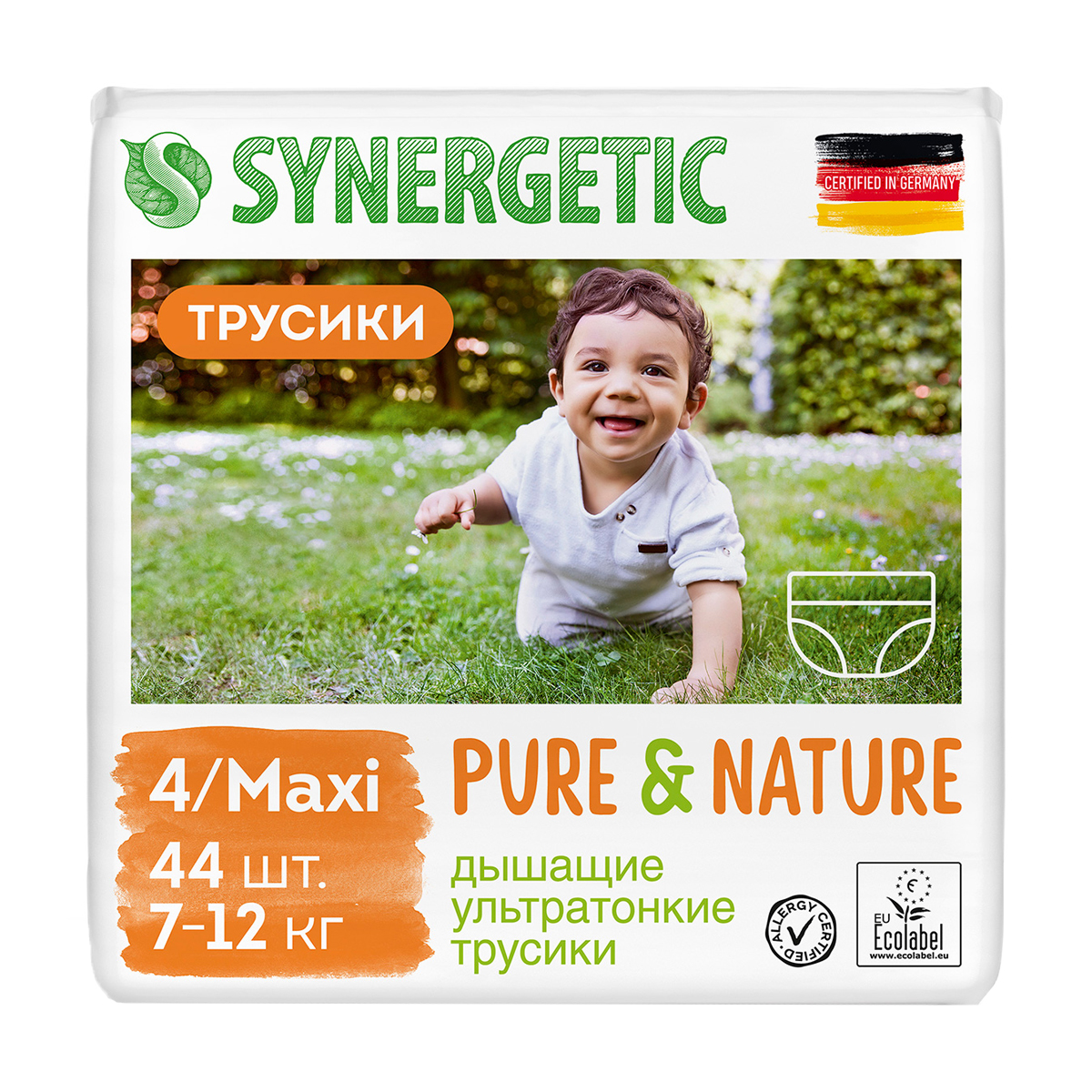 

Трусики-підгузки Synergetic Pure & Nature Maxi розмір 4 (7-12 кг), 44 шт