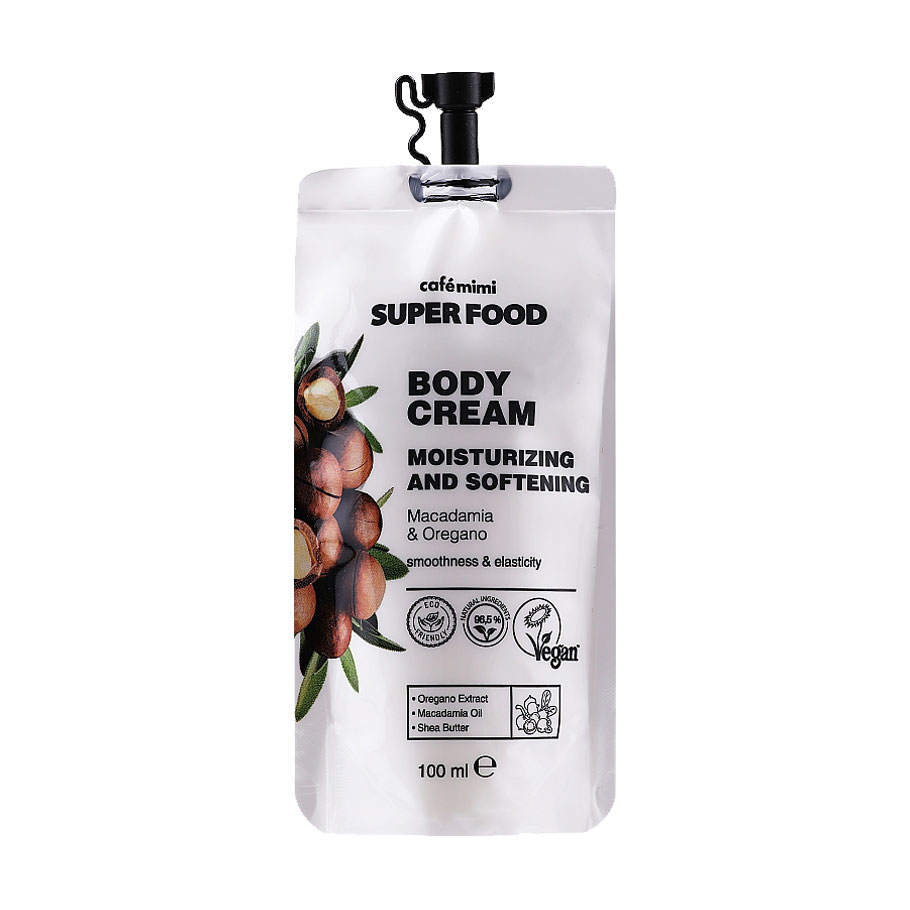 

Крем для тіла Cafe Mimi Super Food Body Cream Макадамія та орегано, 100 мл