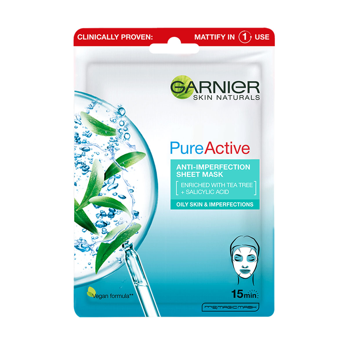 

Тканинна маска для обличчя Garnier Skin Naturals Чиста Шкіра, 23 г