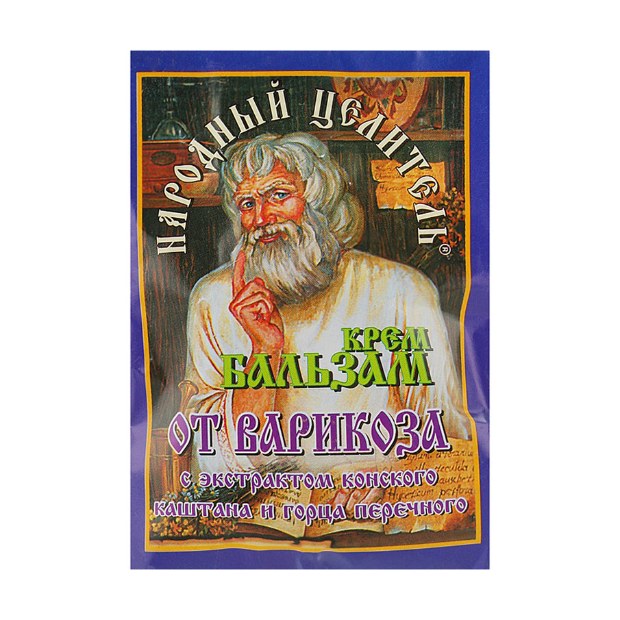 

Крем-бальзам Народный Целитель проти варикозу з екстрактом каштану, 10 г