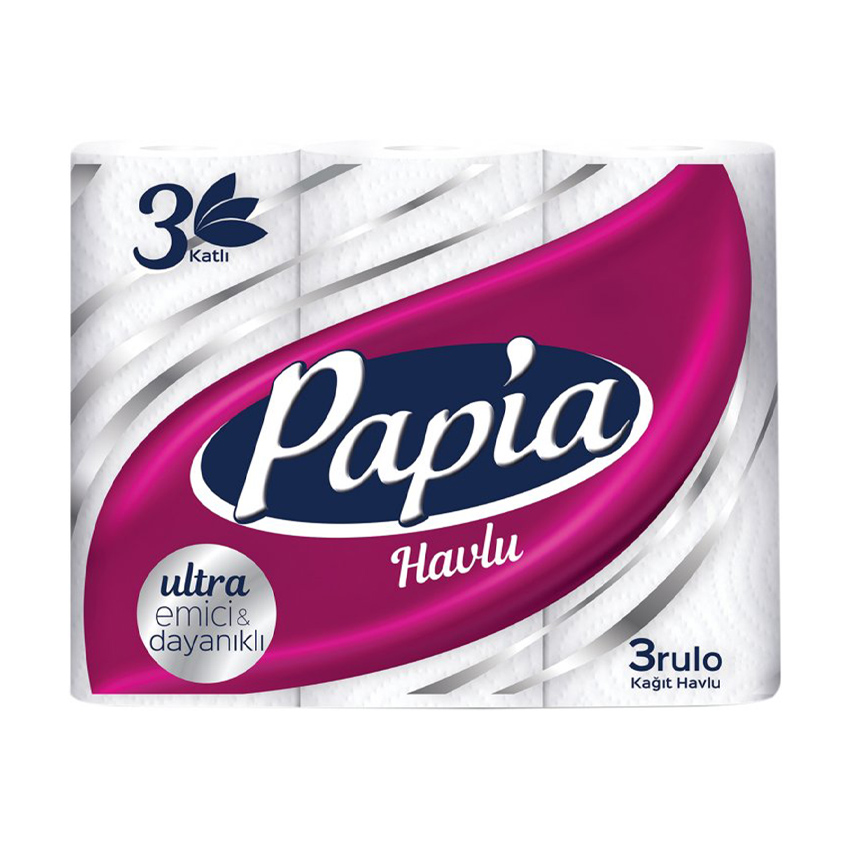 

Паперові рушники Papia 3-шарові, 85 відривів, 3 рулони