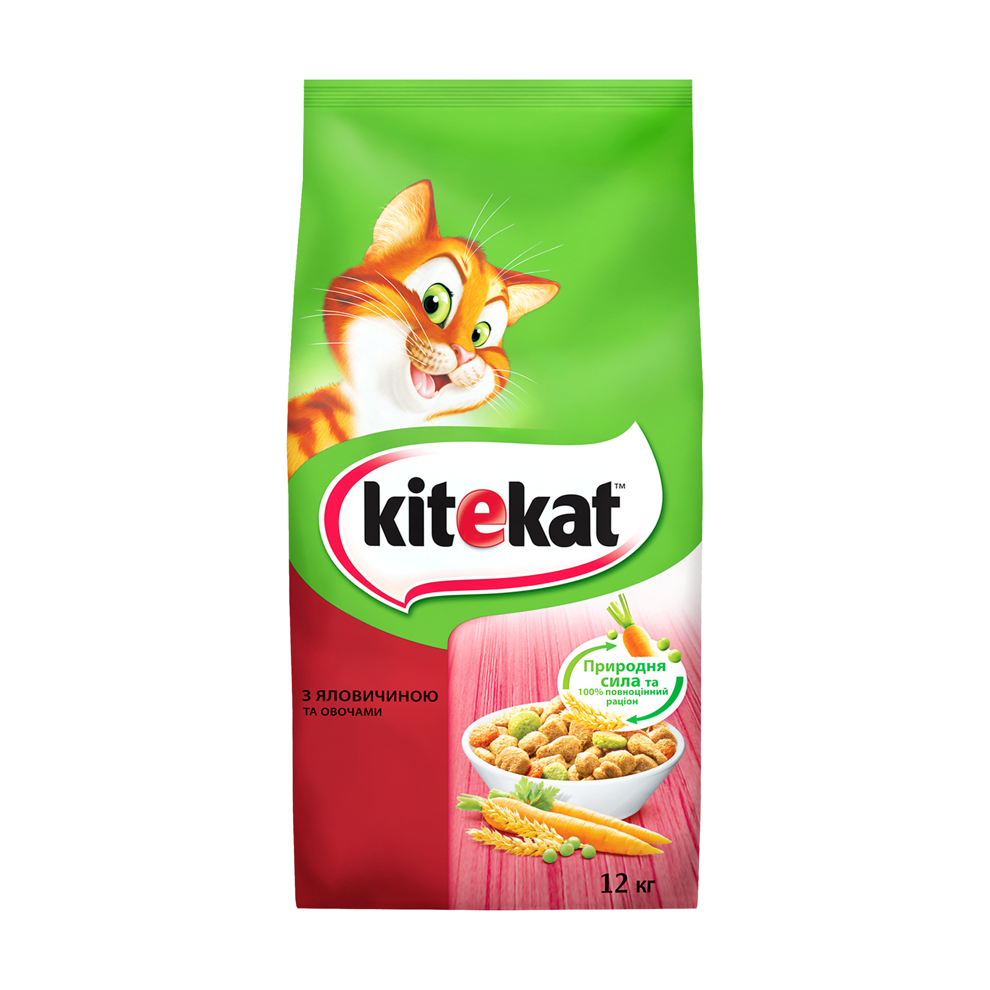 

Сухий корм для кішок Kitekat Яловичина з овочами, 12 кг (пакет)