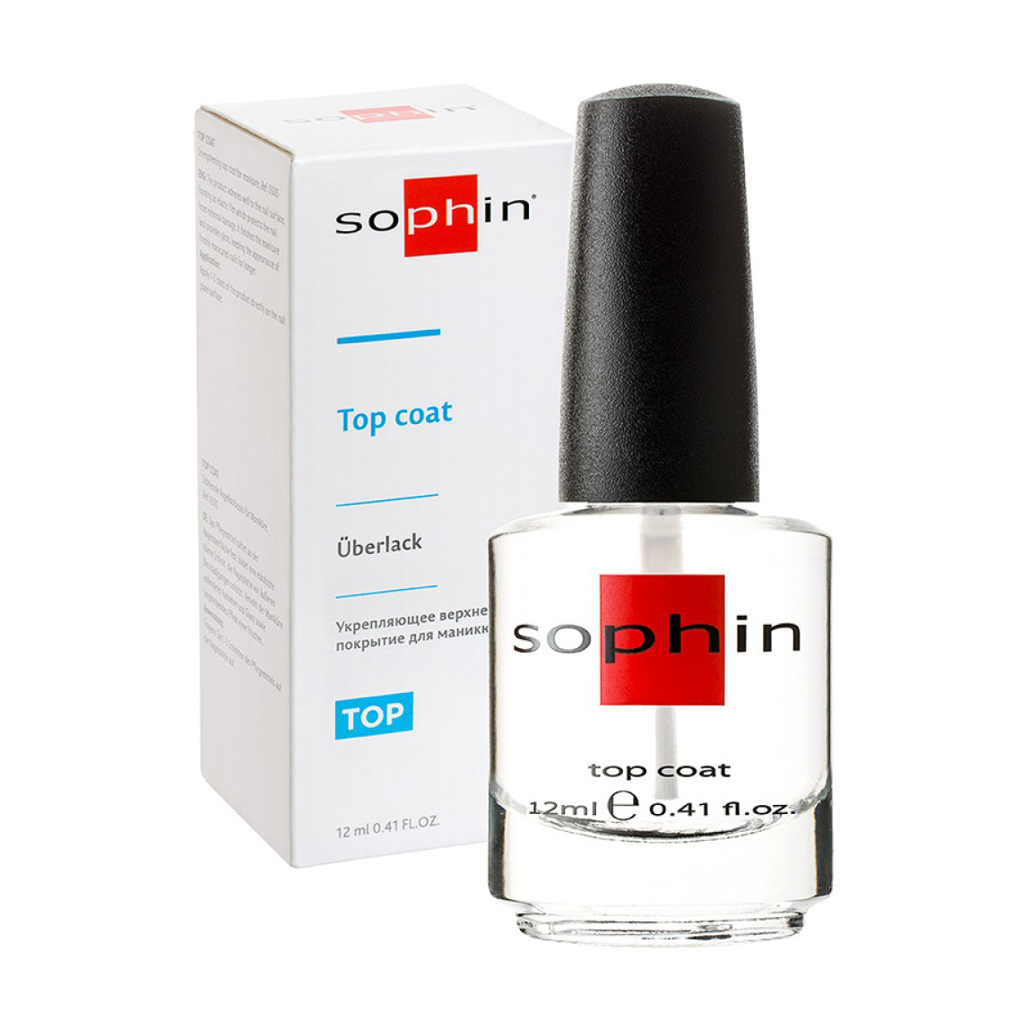 Уцінка! Зміцнювальне верхнє покриття для манікюру Sophin Top Coat, 12 мл