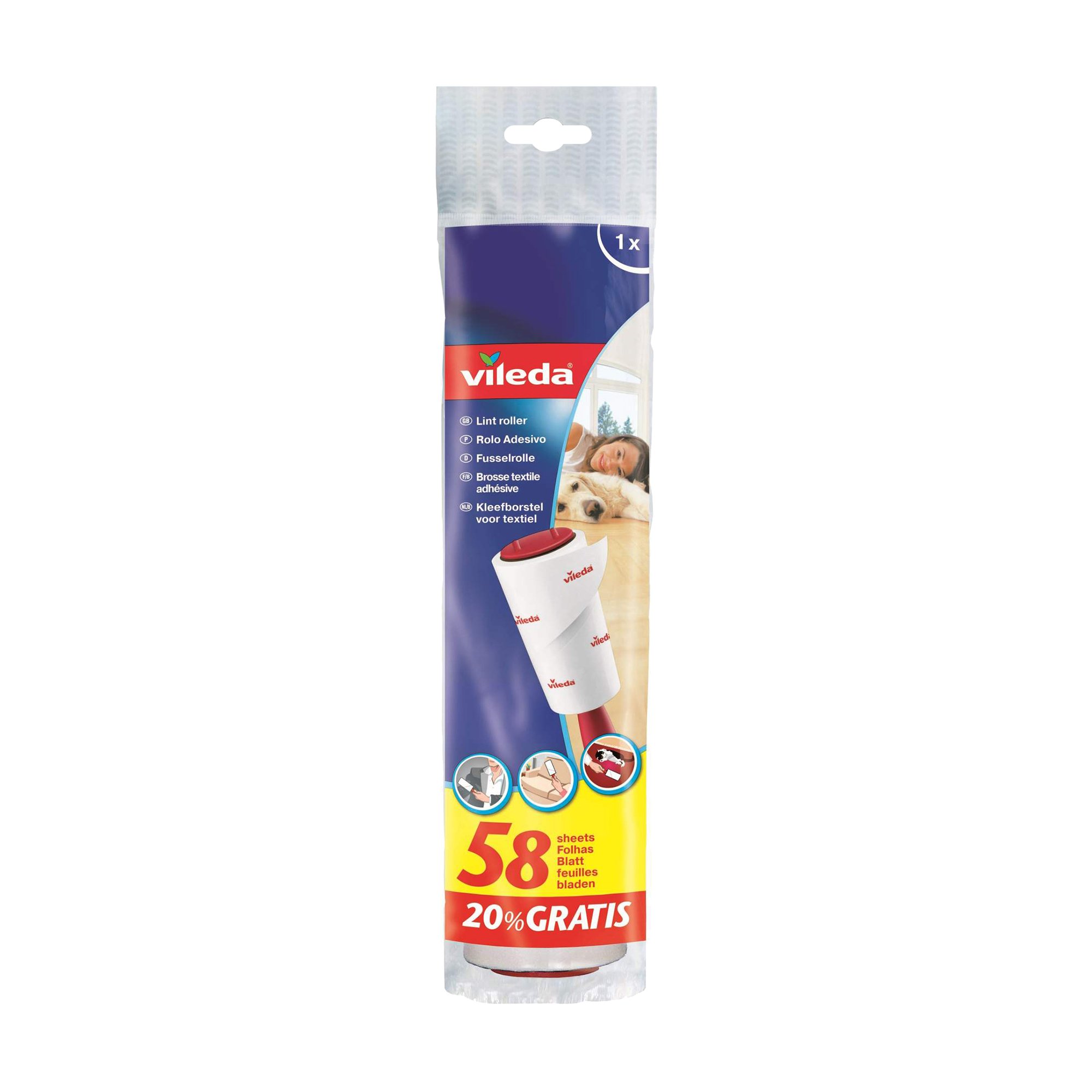 

Ролер для чистки одягу Vileda 58 листів (спіральний), 1 шт