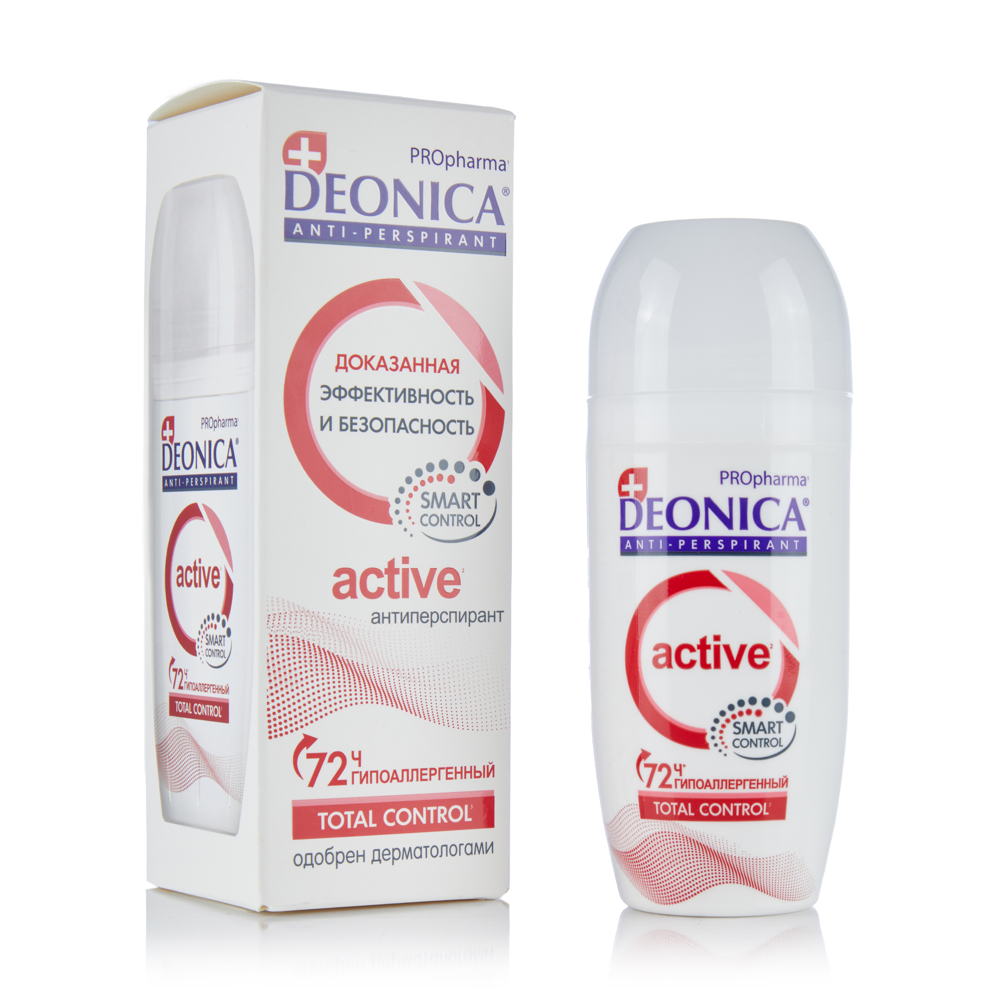 

Жіночий кульковий антиперспірант Deonica PROpharma Active Total Control 72H, 50 мл