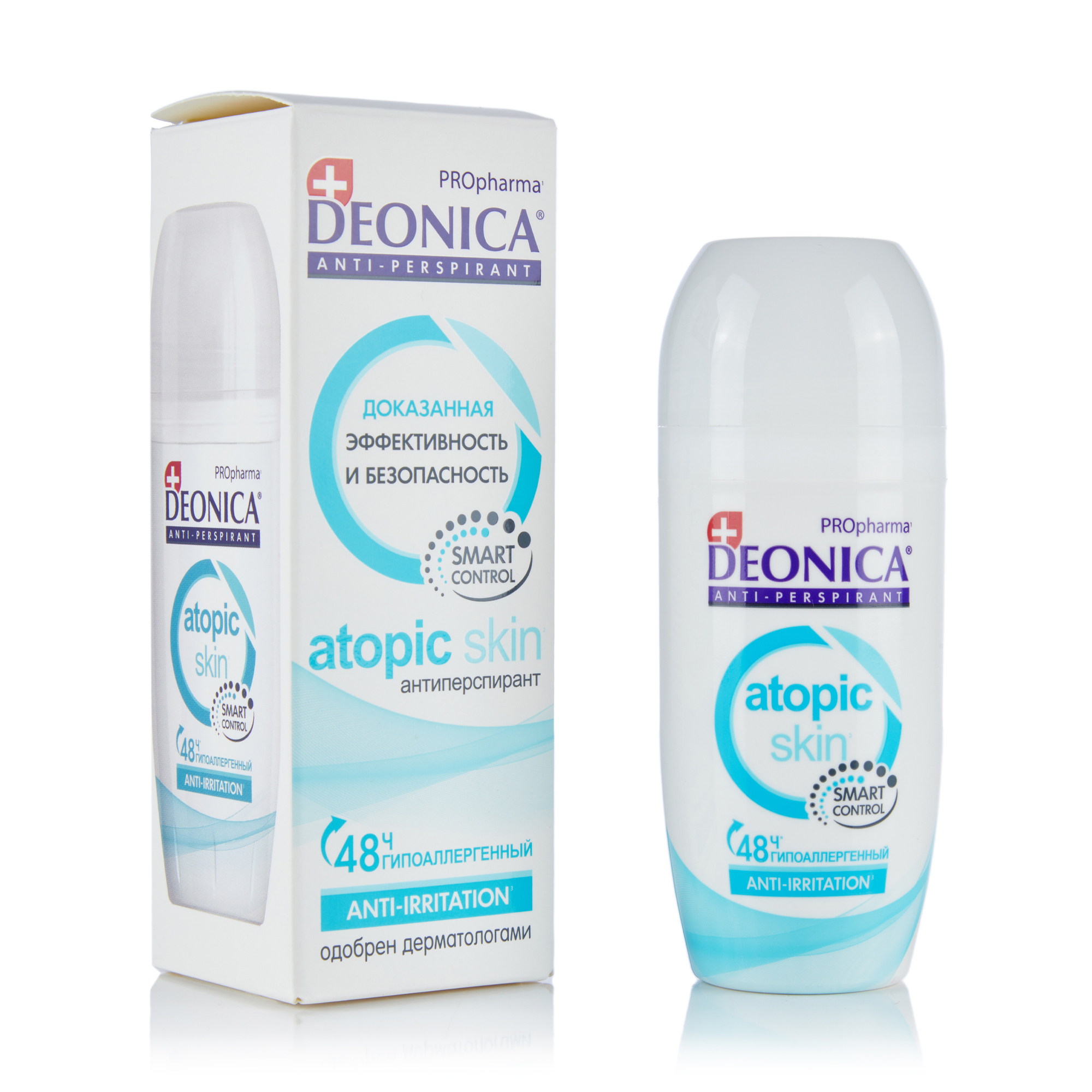 

Жіночий кульковий антиперспірант Deonica PROpharma Atopic Skin 48H, 50 мл