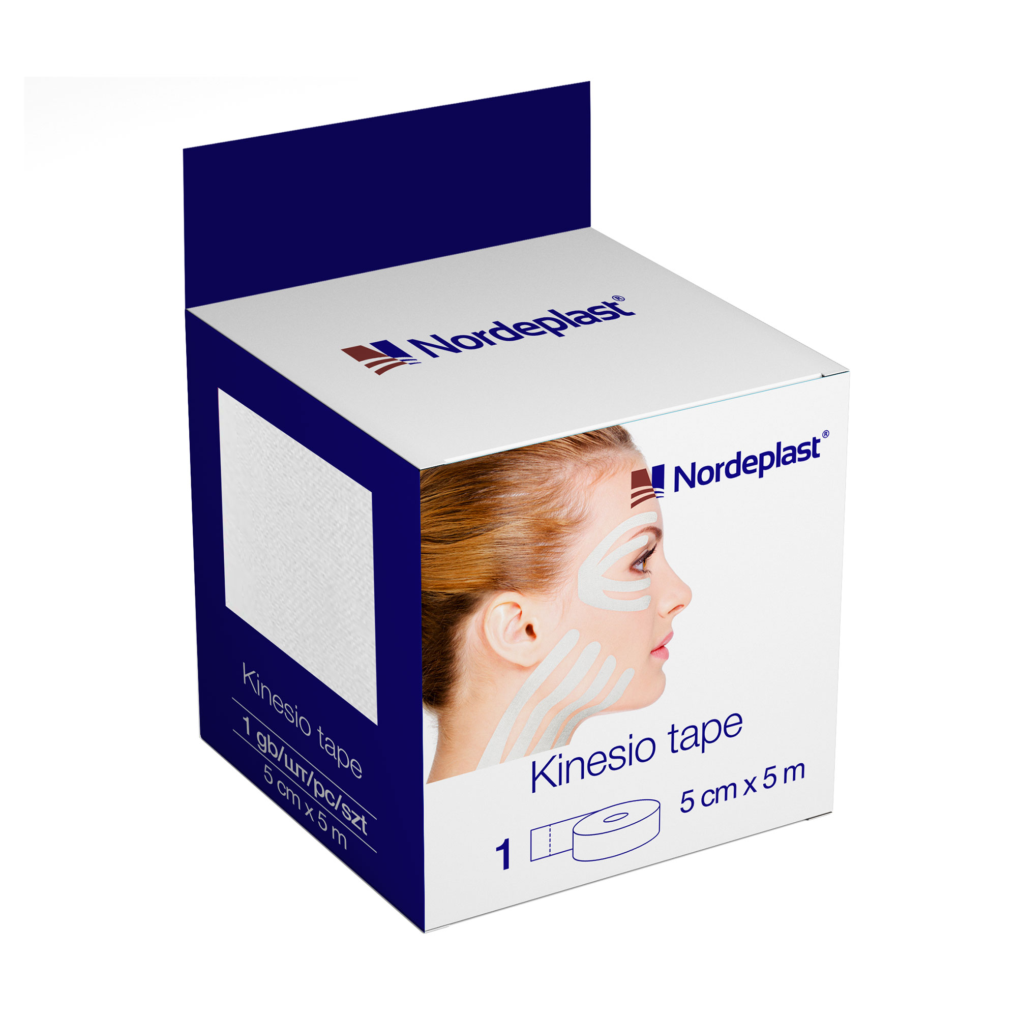 

Кінезіо тейп медичний пластир Nordeplast Kinesio Tape білий, 5 см*5 м