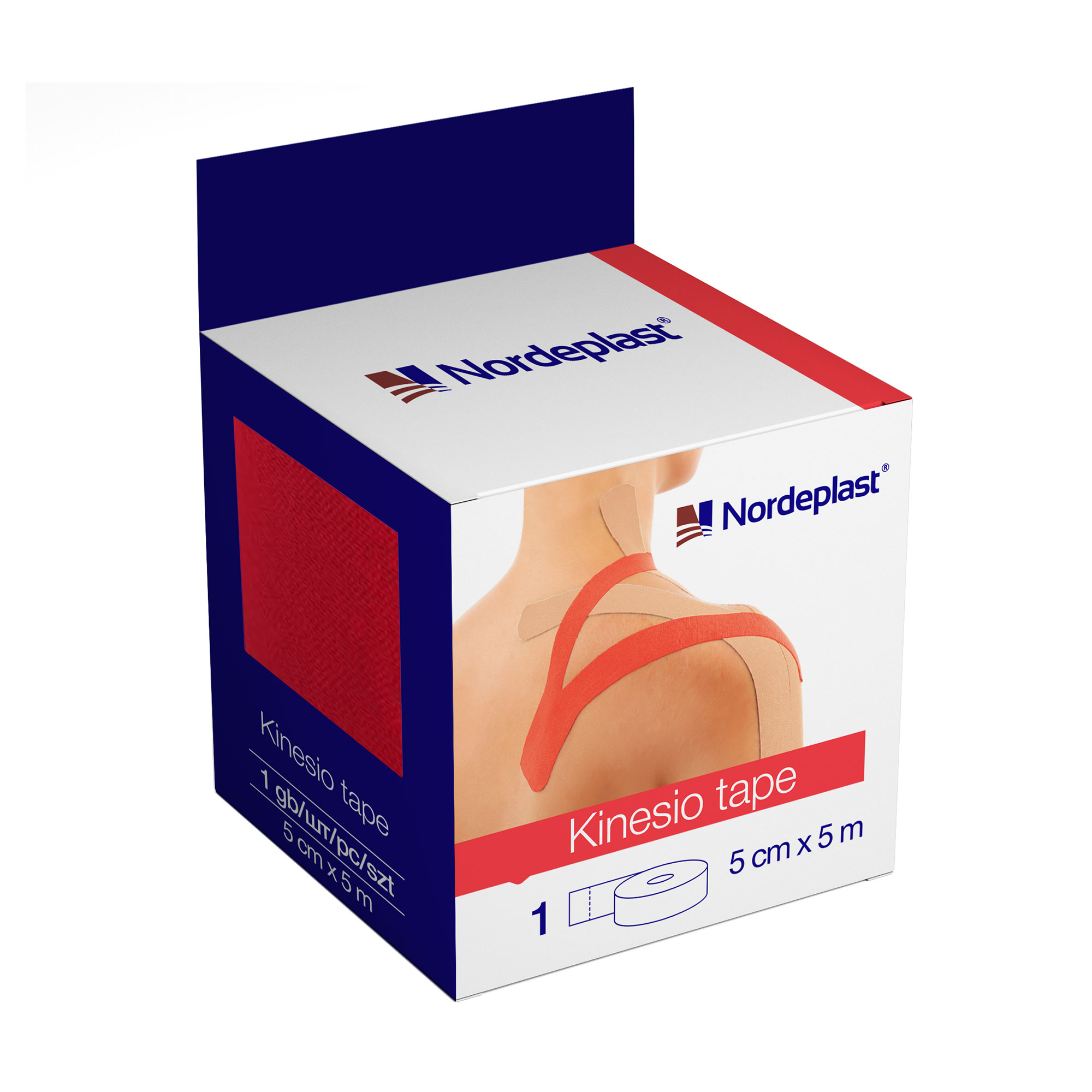 

Уцінка! Кінезіо тейп медичний пластир Nordeplast Kinesio Tape червоний, 5 см*5 м
