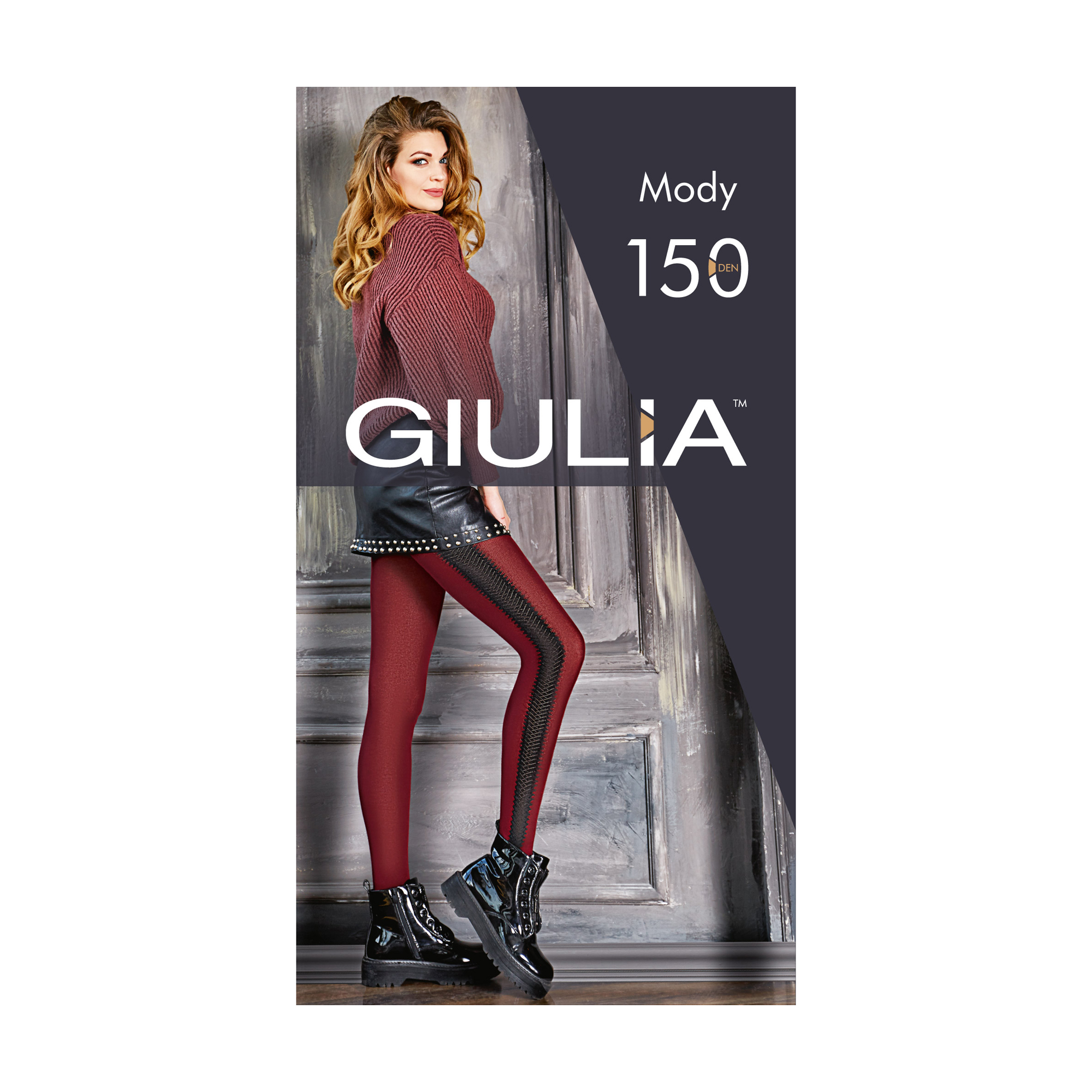 

Фантазійні колготки жіночі Giulia Mody (1) 150 DEN, Iron, розмір 4