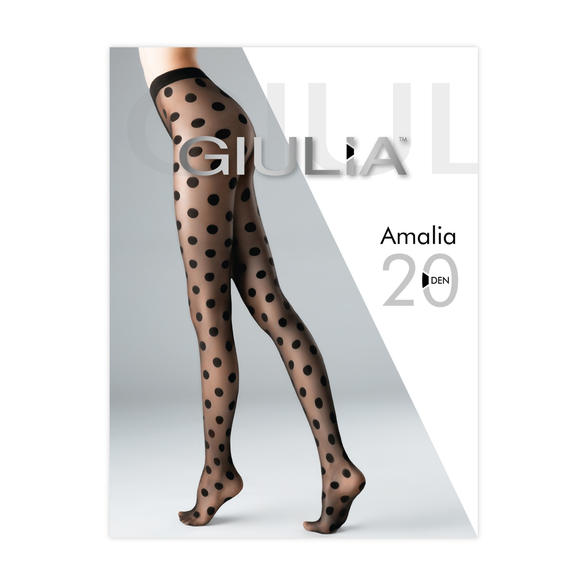 

Фантазійні жіночі колготки з поліаміду Giulia Amalia 20 DEN (12), Nero, розмір 5