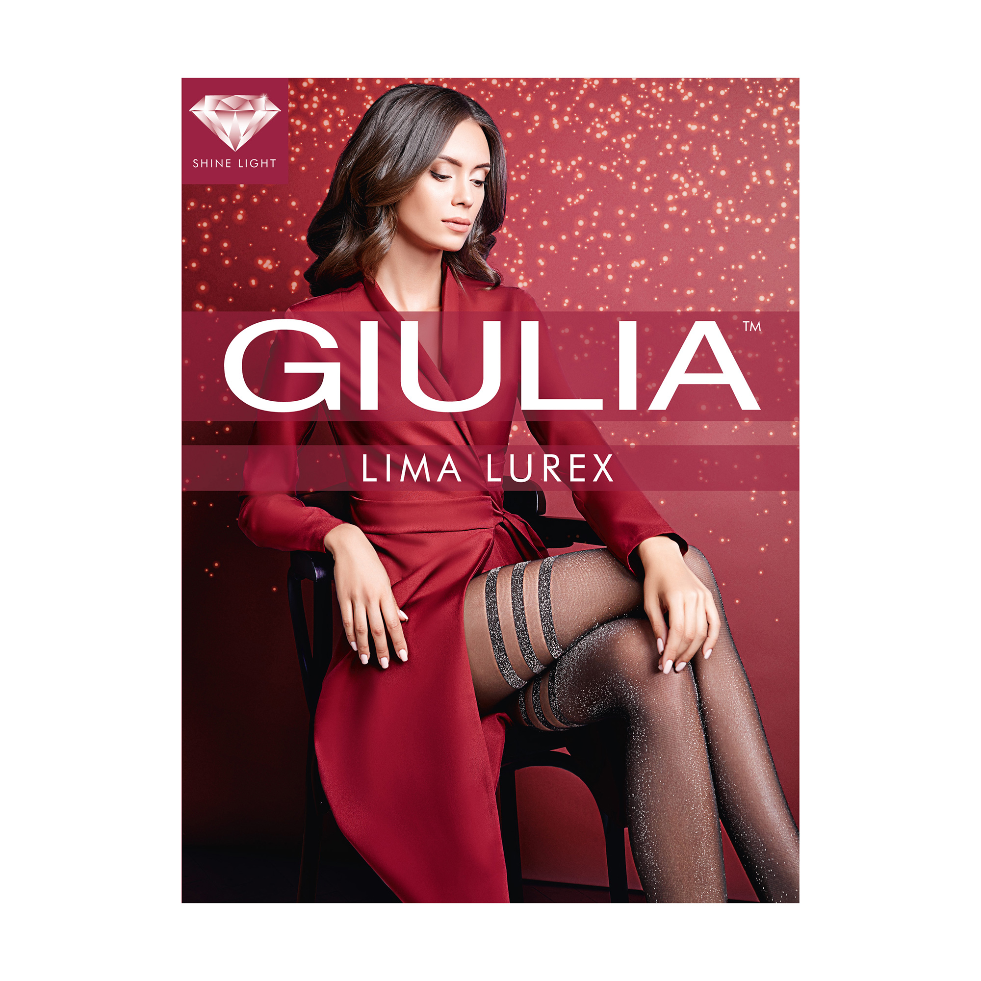 

Фантазійні колготки жіночі Giulia Lima Lurex (2), 20 DEN, Nero/Silver, розмір 3
