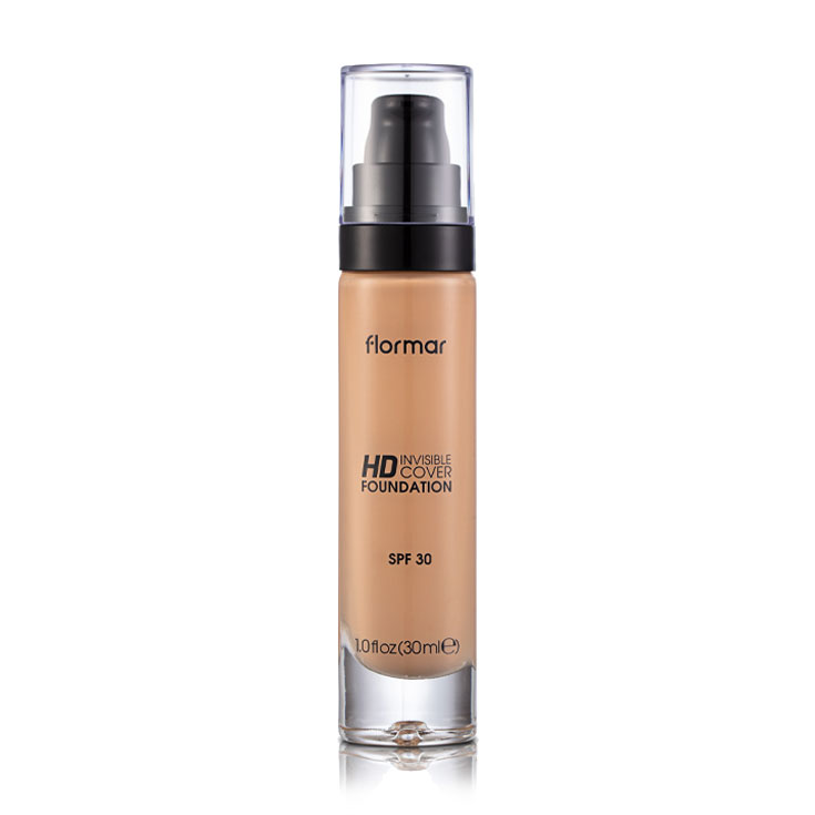 

Уцінка! Тональна основа для обличчя Flormar Invisible Cover HD Foundation SPF 30, 090 Golden Neutral, 30 мл