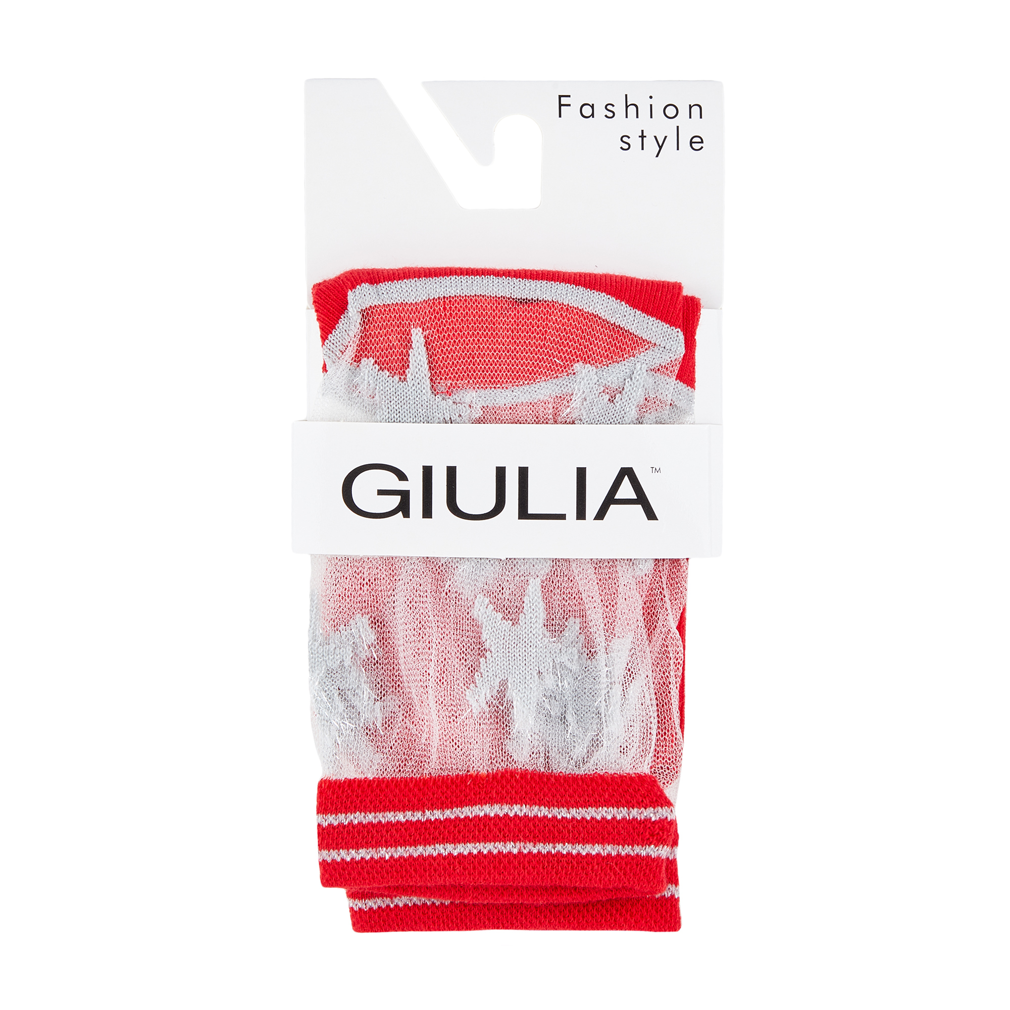 

Фантазійні шкарпетки жіночі Giulia WS2 Cristal Lurex-001 класичні, Red, розмір 39-40