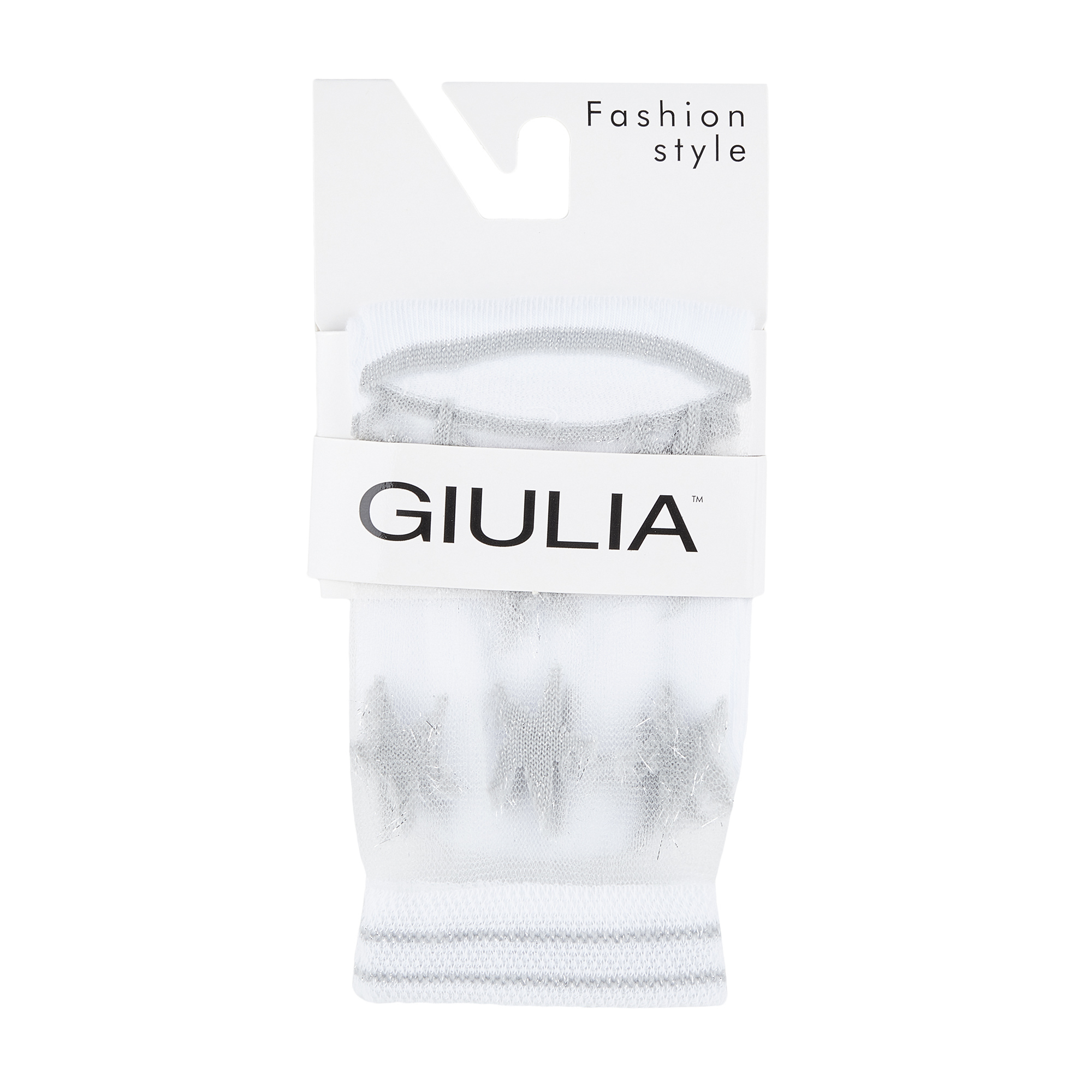 

Фантазійні шкарпетки жіночі Giulia WS2 Cristal Lurex-001 класичні, Bianco, розмір 39-40