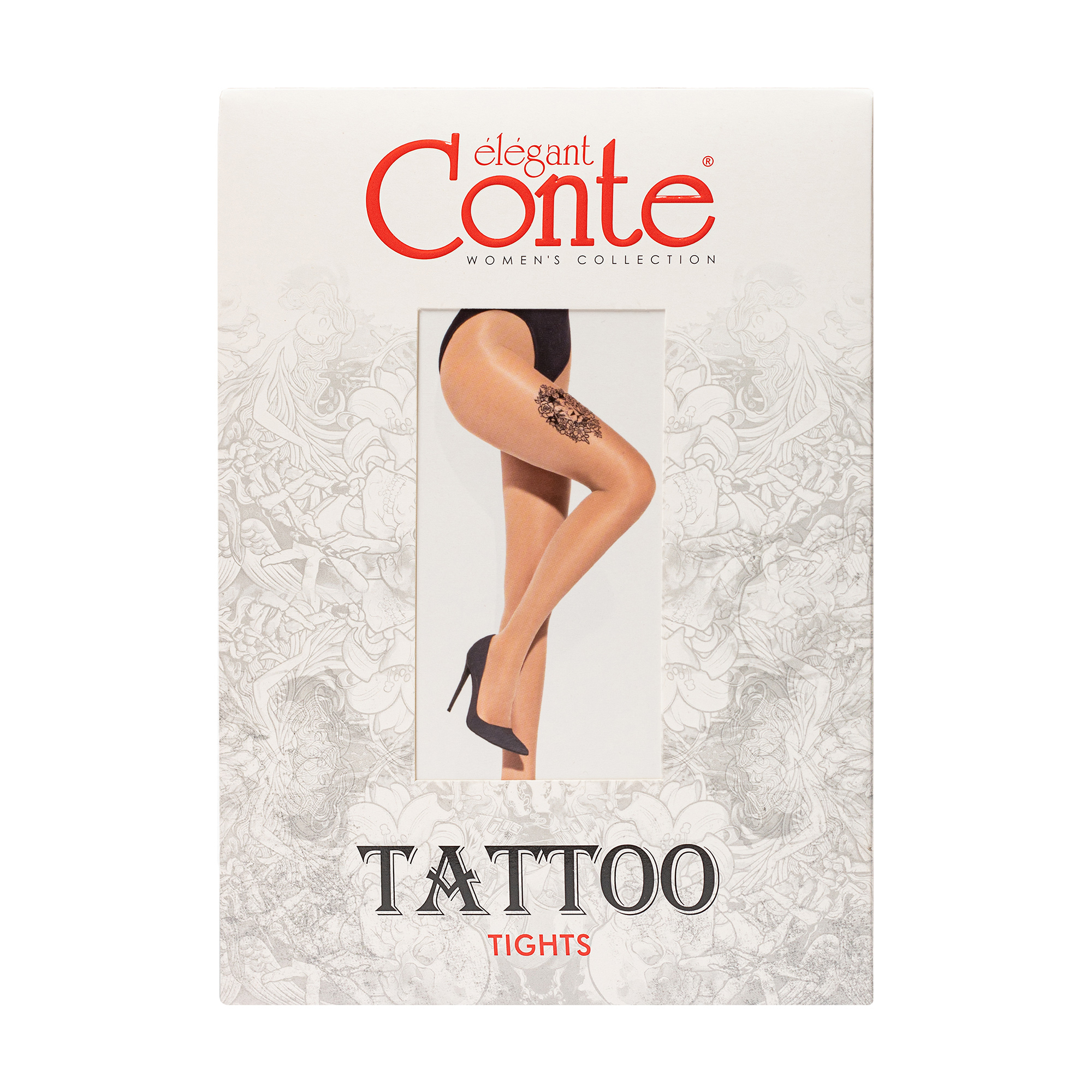 

Фантазійні колготки жіночі Conte Elegant Tattoo 20С-17СП, з малюнком Lion, 20 DEN, 002 Natural, розмір 3