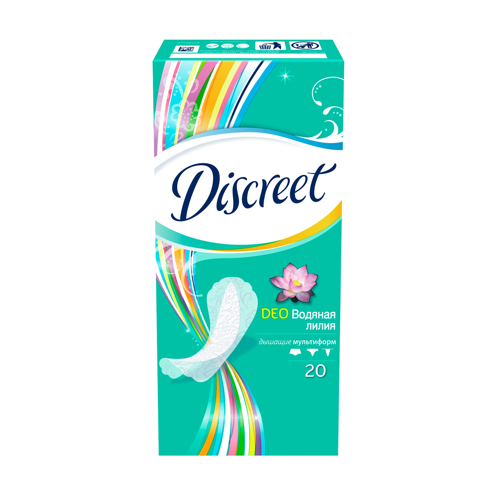 

Подарунок! Щоденні гігієнічні прокладки Discreet Deo Водяна лілія, 20 шт