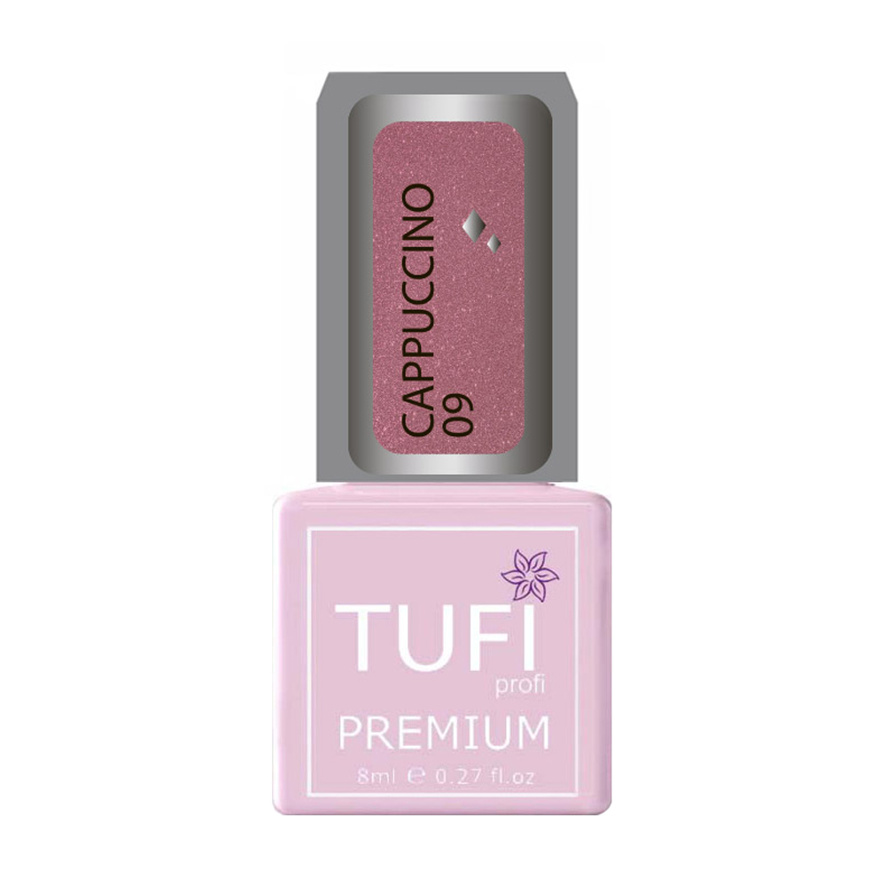 

Уцінка! Гель-лак для нігтів Tufi Profi Premium Cappuccino 09 Тиціановий з золотом, 8 мл