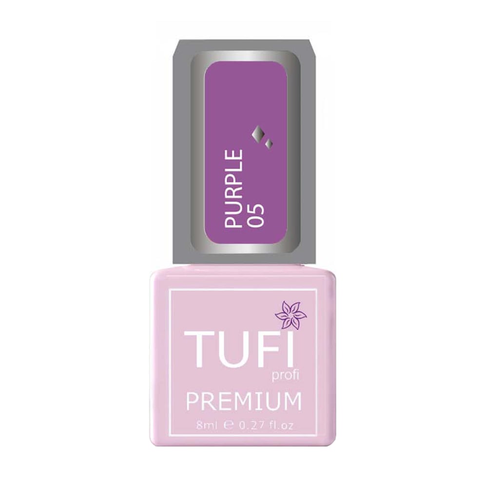 

Уцінка! Гель-лак для нігтів Tufi Profi Premium Purple 05 Сангрія з блискітками, 8 мл