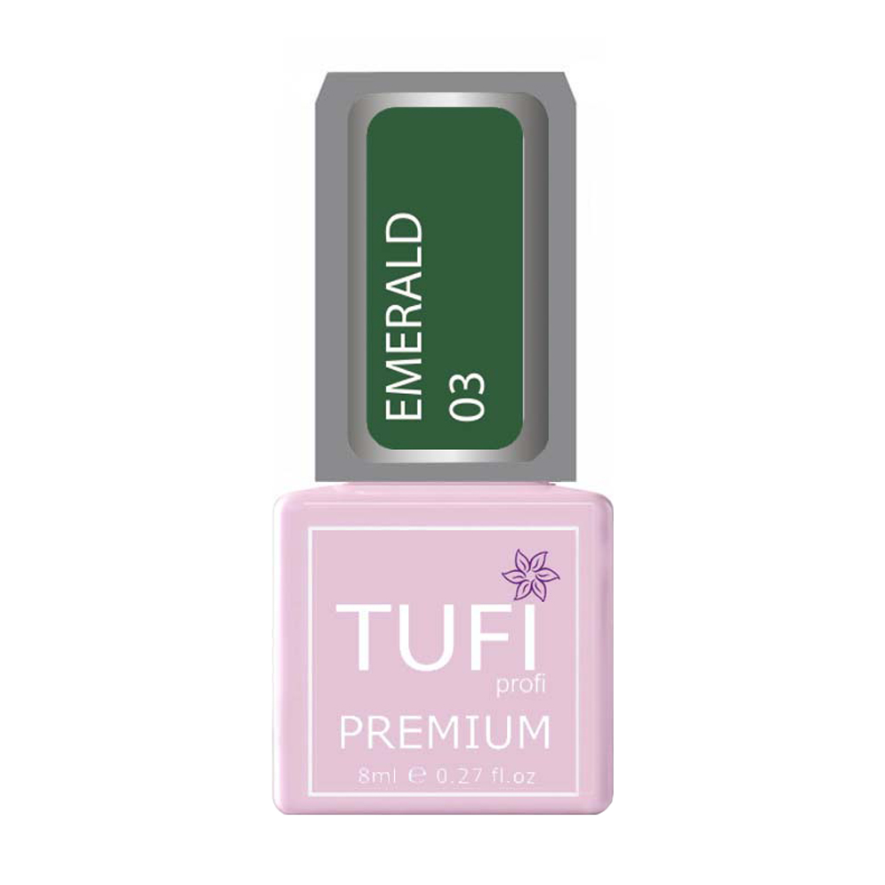 

Уцінка! Гель-лак для нігтів Tufi Profi Premium Emerald 03 Темно-зелений, 8 мл
