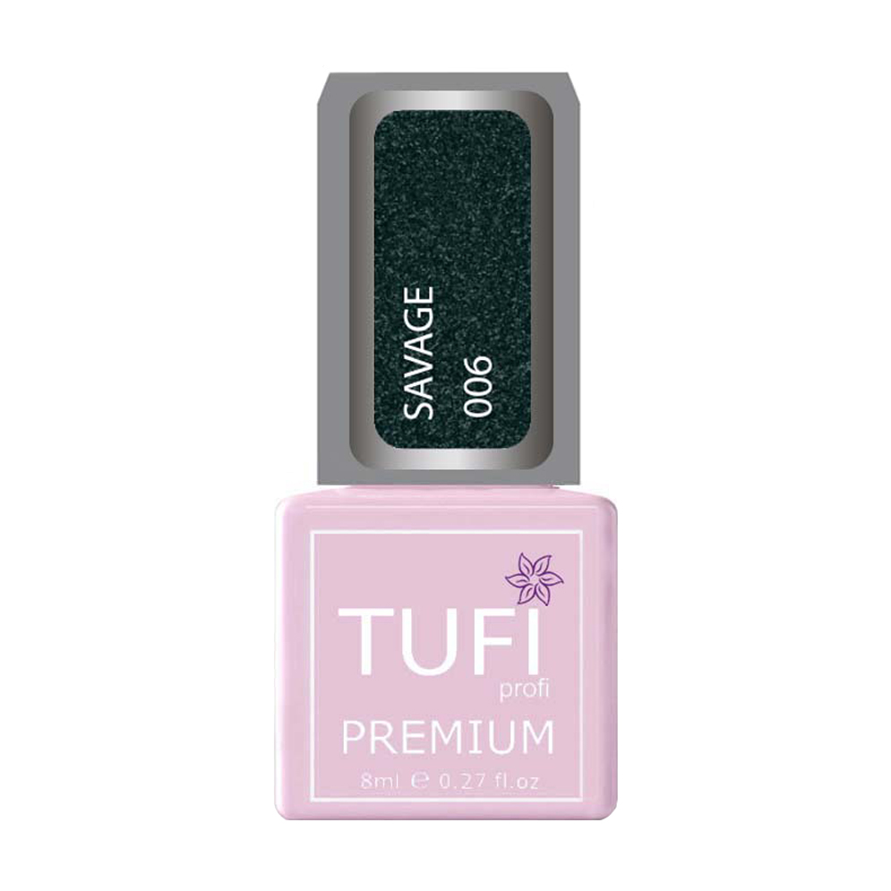 

Уцінка! Гель-лак для нігтів Tufi profi Premium Savage 006 Світловідбивний малахітовий туман, 8 мл
