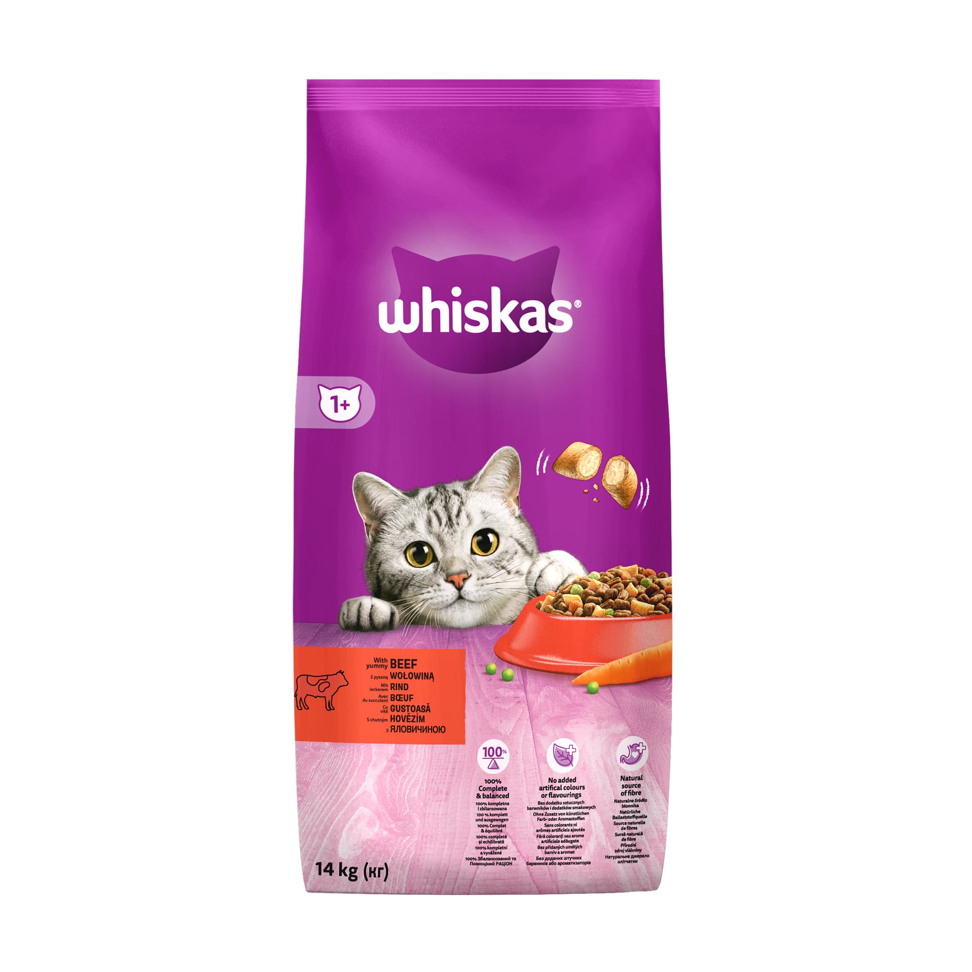 

Сухий корм для кішок Whiskas з яловичиною, 14 кг