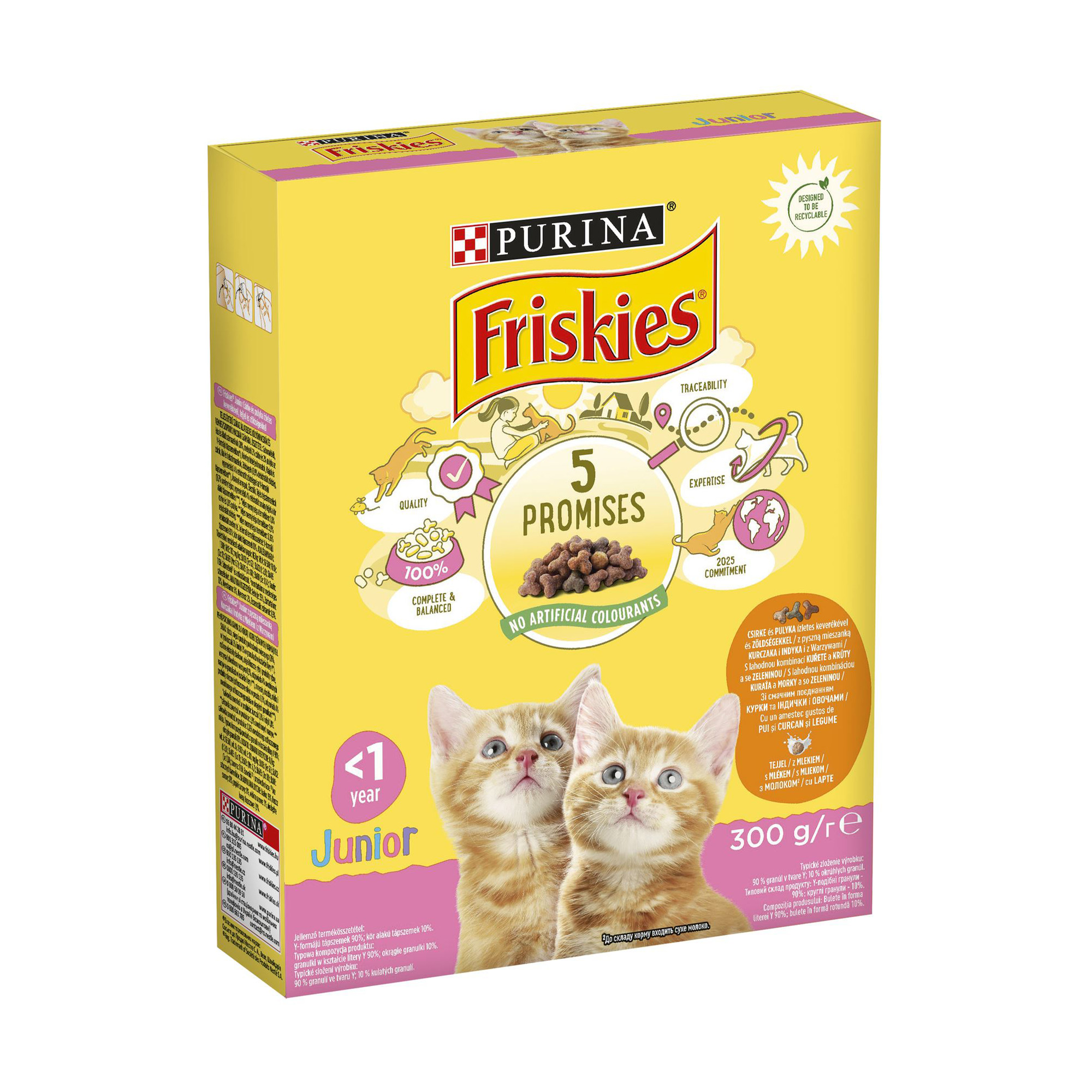 

Уцінка! Сухий корм для кошенят Purina Friskies Junior з куркою, індичкою та овочами, 300 г