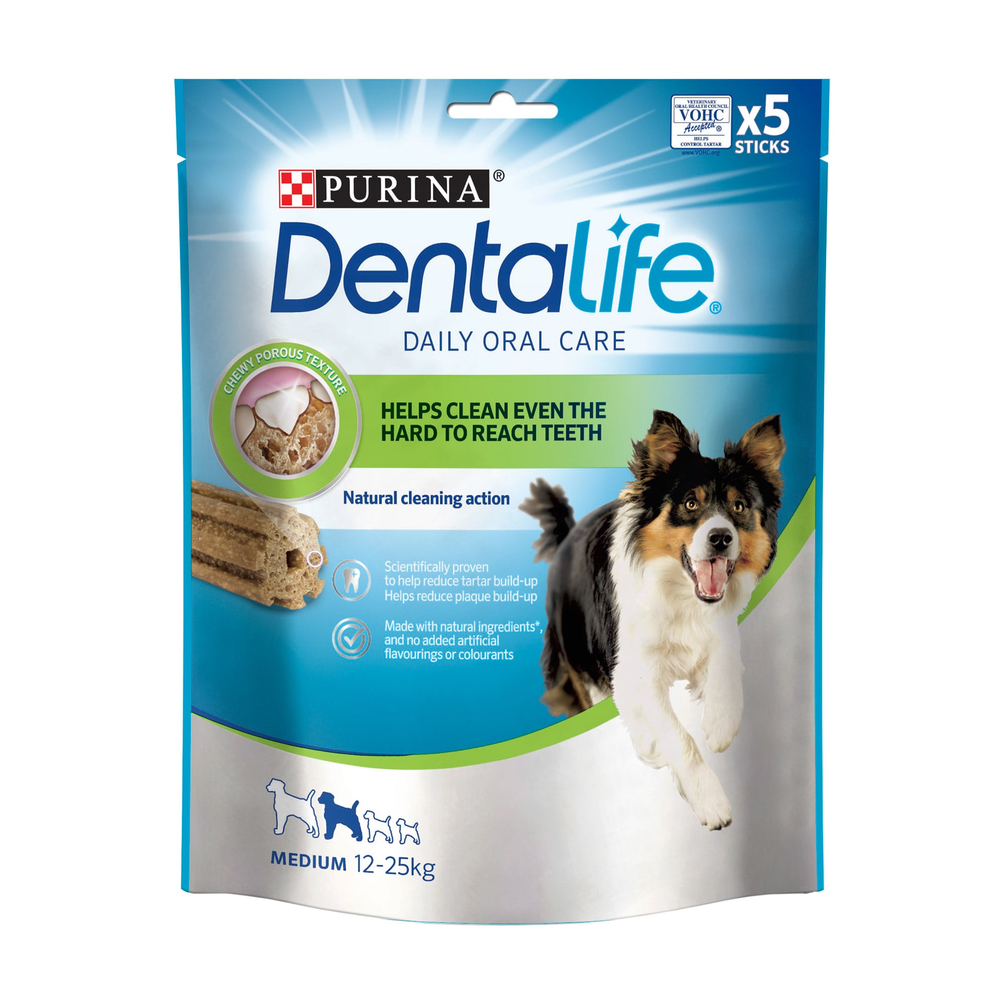 

Ласощі для дорослих собак середніх порід Purina Denta Life Medium для здоров'я зубів і ясен, 115 г