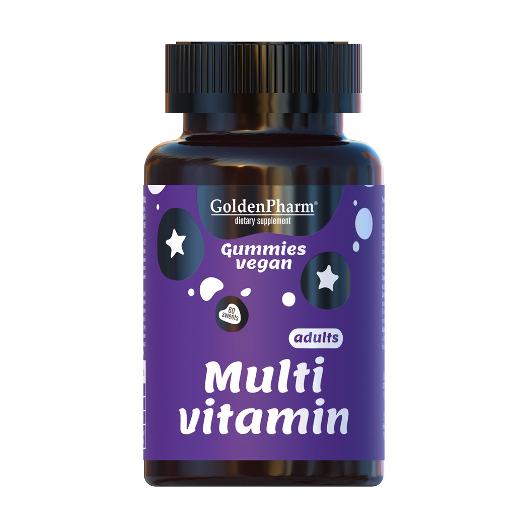 

Уцінка! Мультивітаміни Golden Pharm Multi Vitamin Веганський мармелад, 60 жувальних цукерок