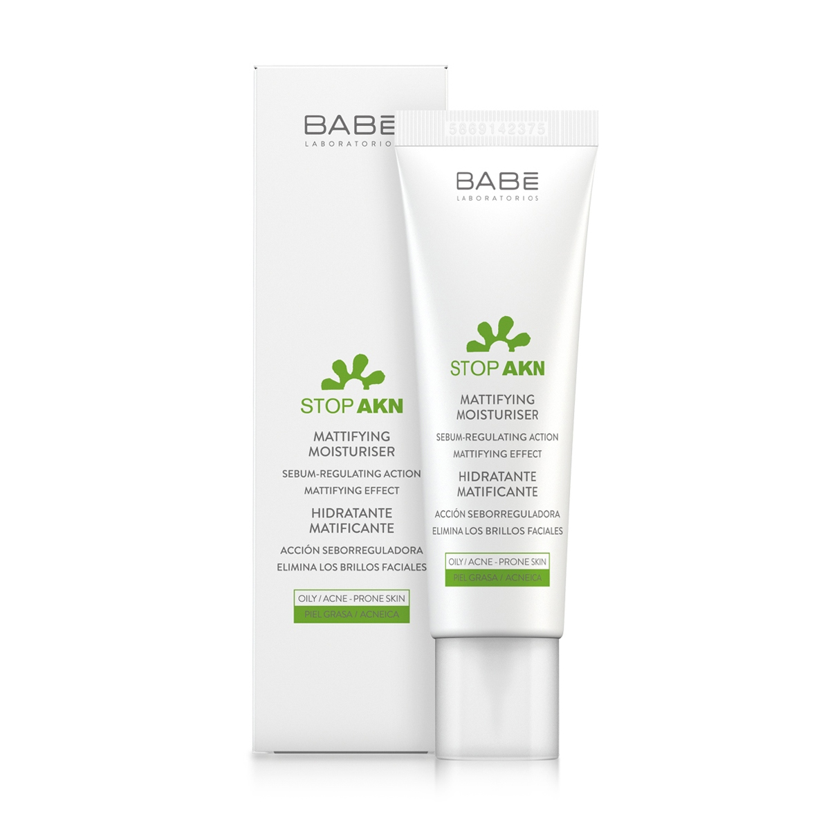 

Подарунок! Матувальний зволожувальний крем для обличчя Babe Laboratorios Stop Akn Skin Hidratante Moisturiser для жирної та проблемної шкіри, 5 мл