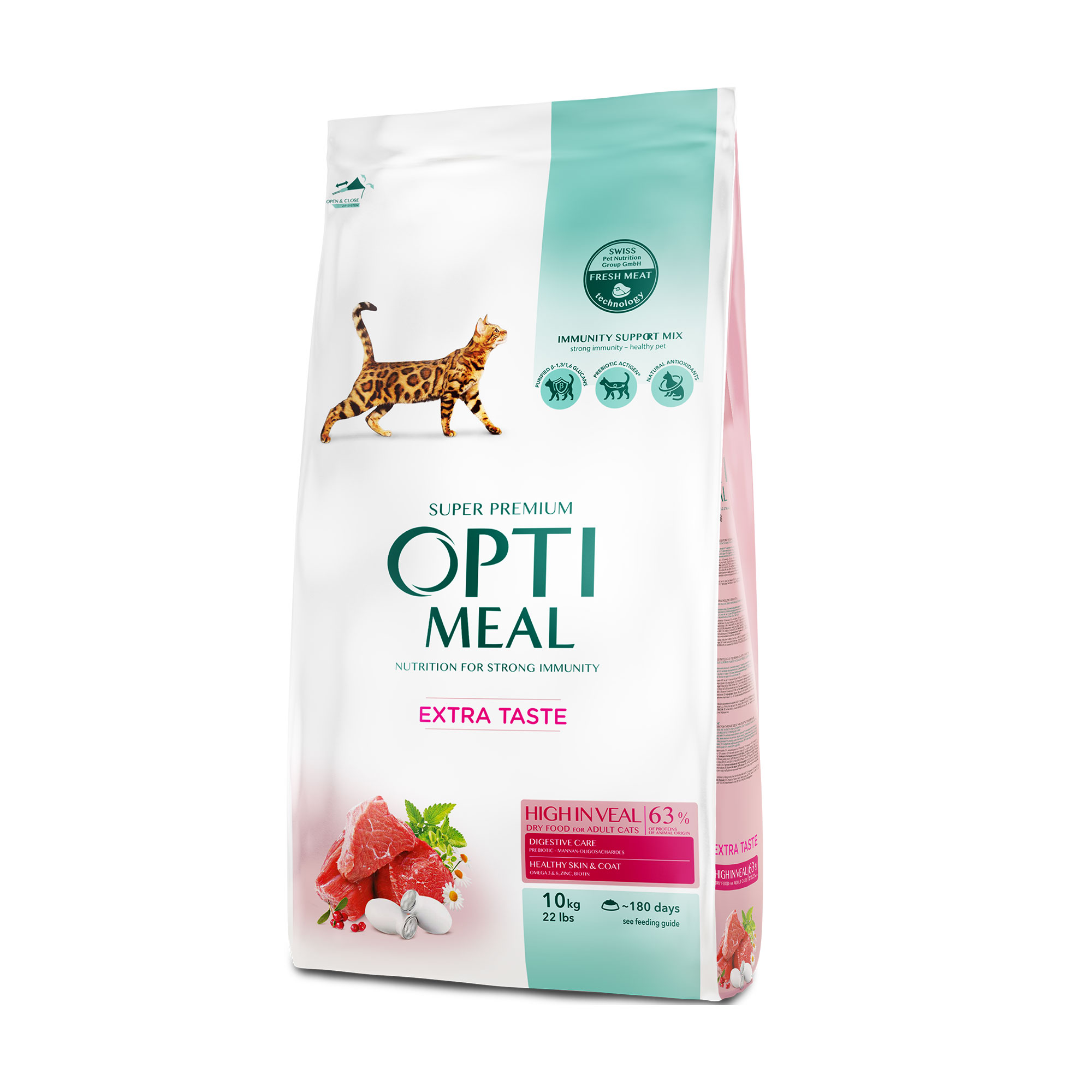 

Уцінка! Повнораціонний сухий корм Optimeal для дорослих котів з високим вмістом телятини, 10 кг