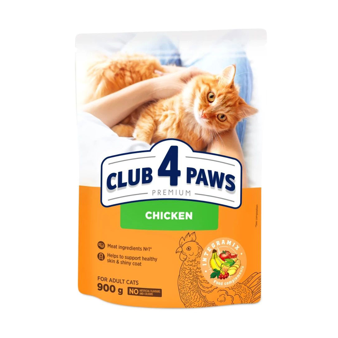 

Сухий корм для кішок Club 4 Paws Premium зі смаком курки, 900 г
