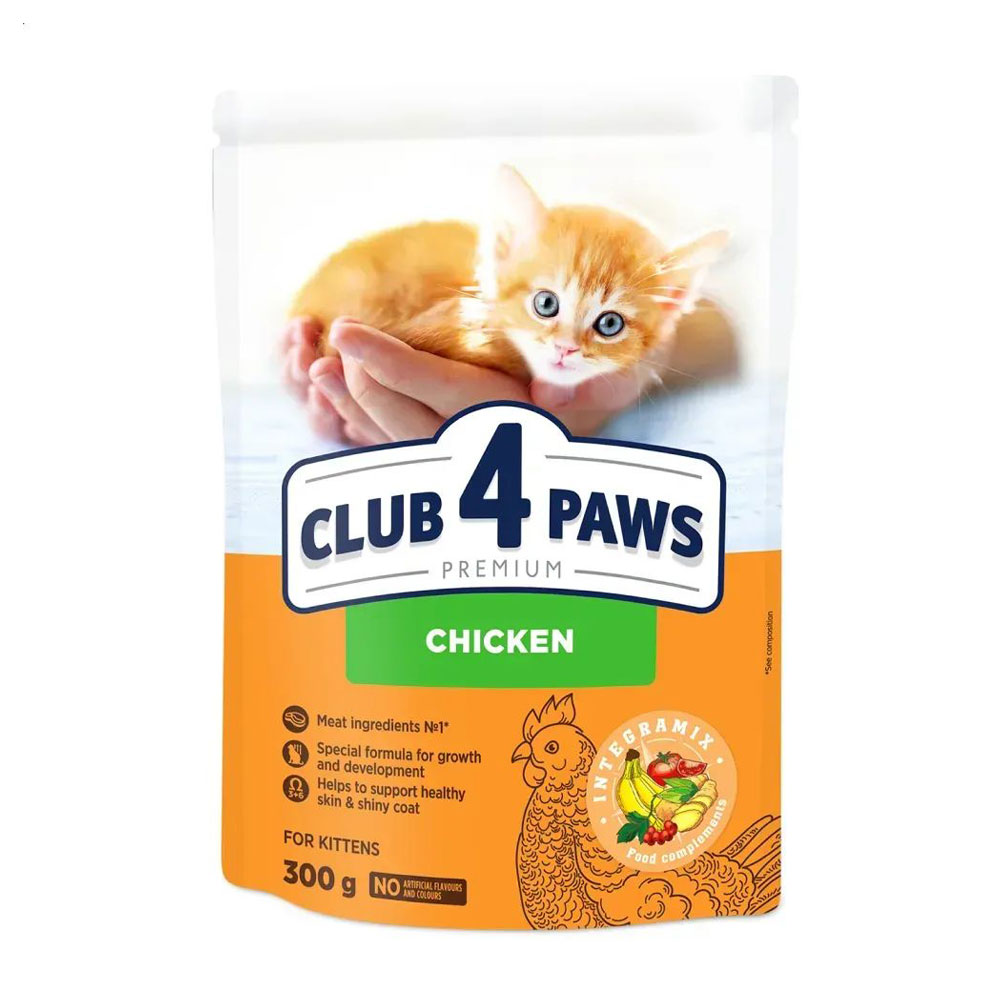 

Сухий корм для кошенят Club 4 Paws Premium зі смаком курки, 300 г